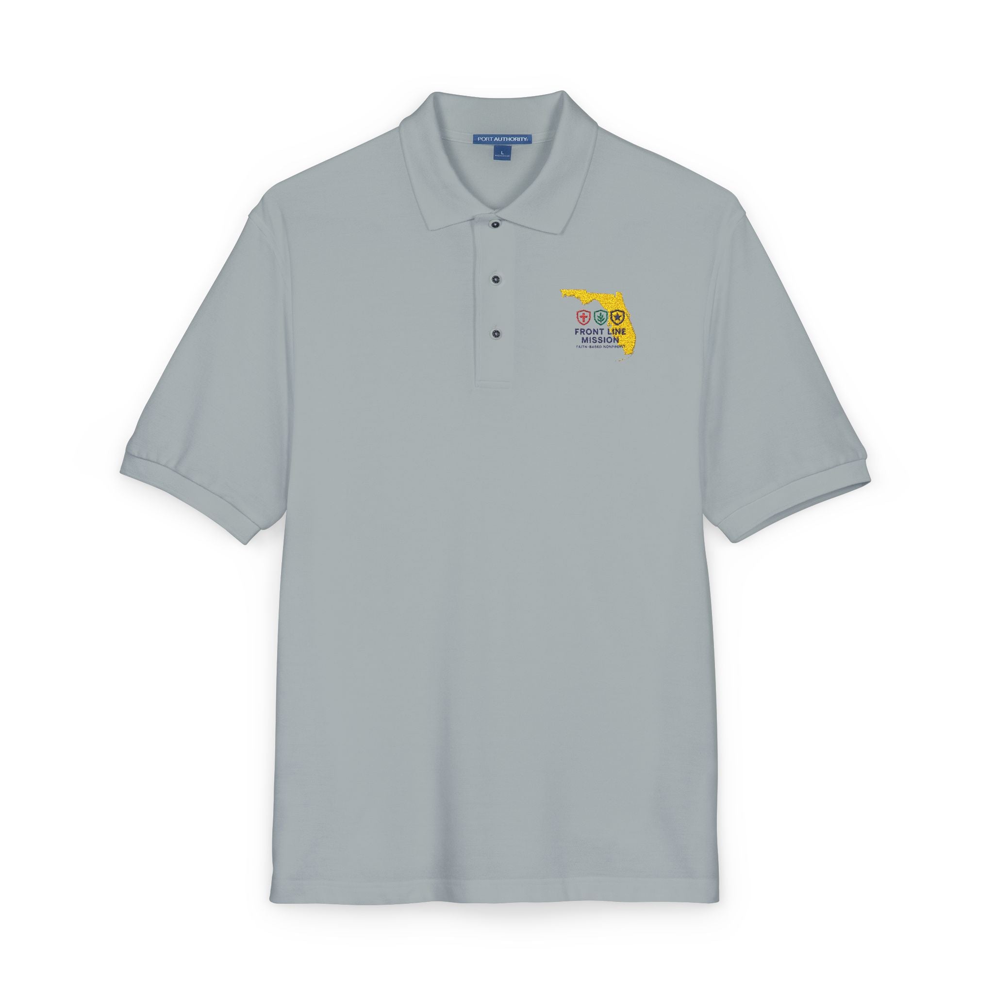 Florida Floral Map Embroidered Polo Shirt