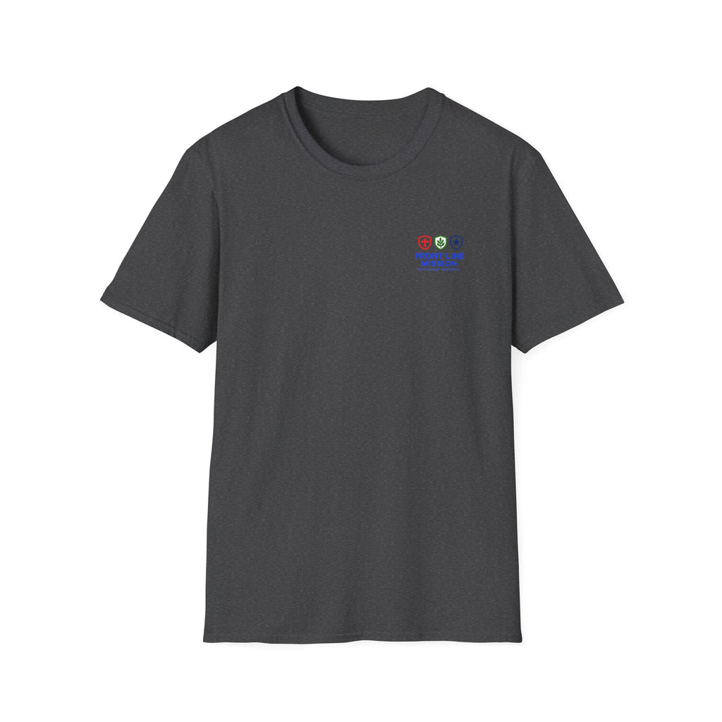 Front Line Mission Logo T‑Shirt — Small Chest Emblem Comfort Tee