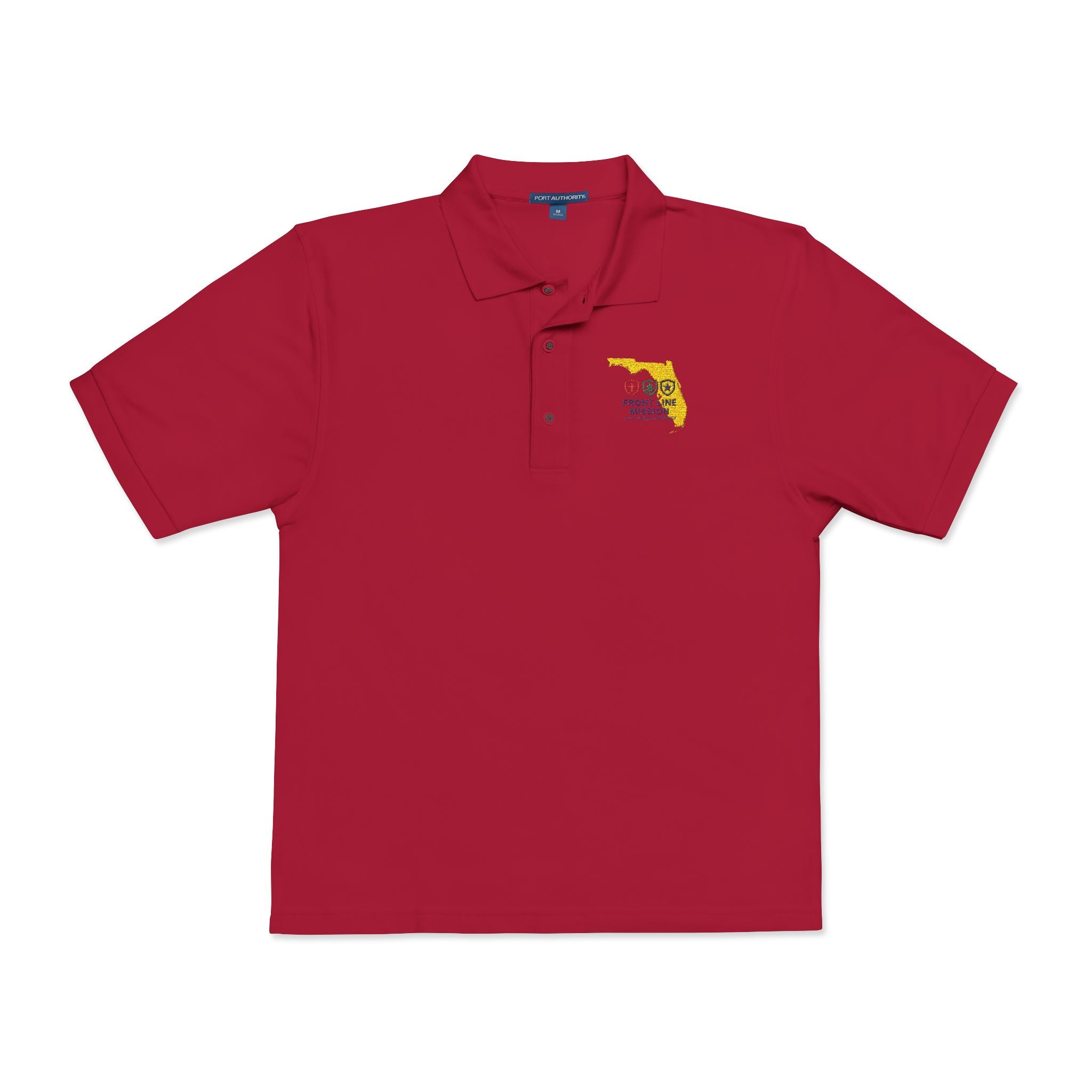 Florida Floral Map Embroidered Polo Shirt