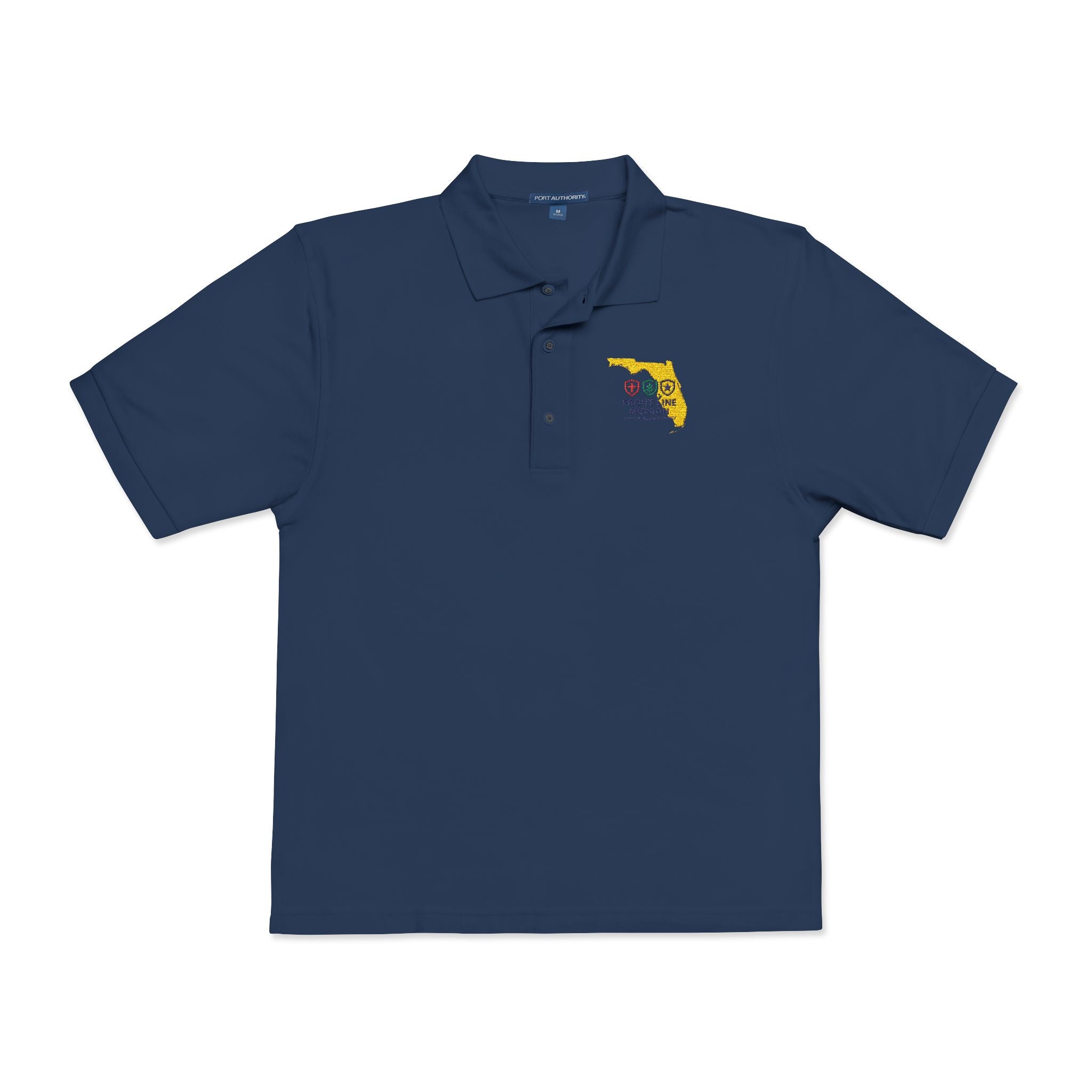 Florida Floral Map Embroidered Polo Shirt