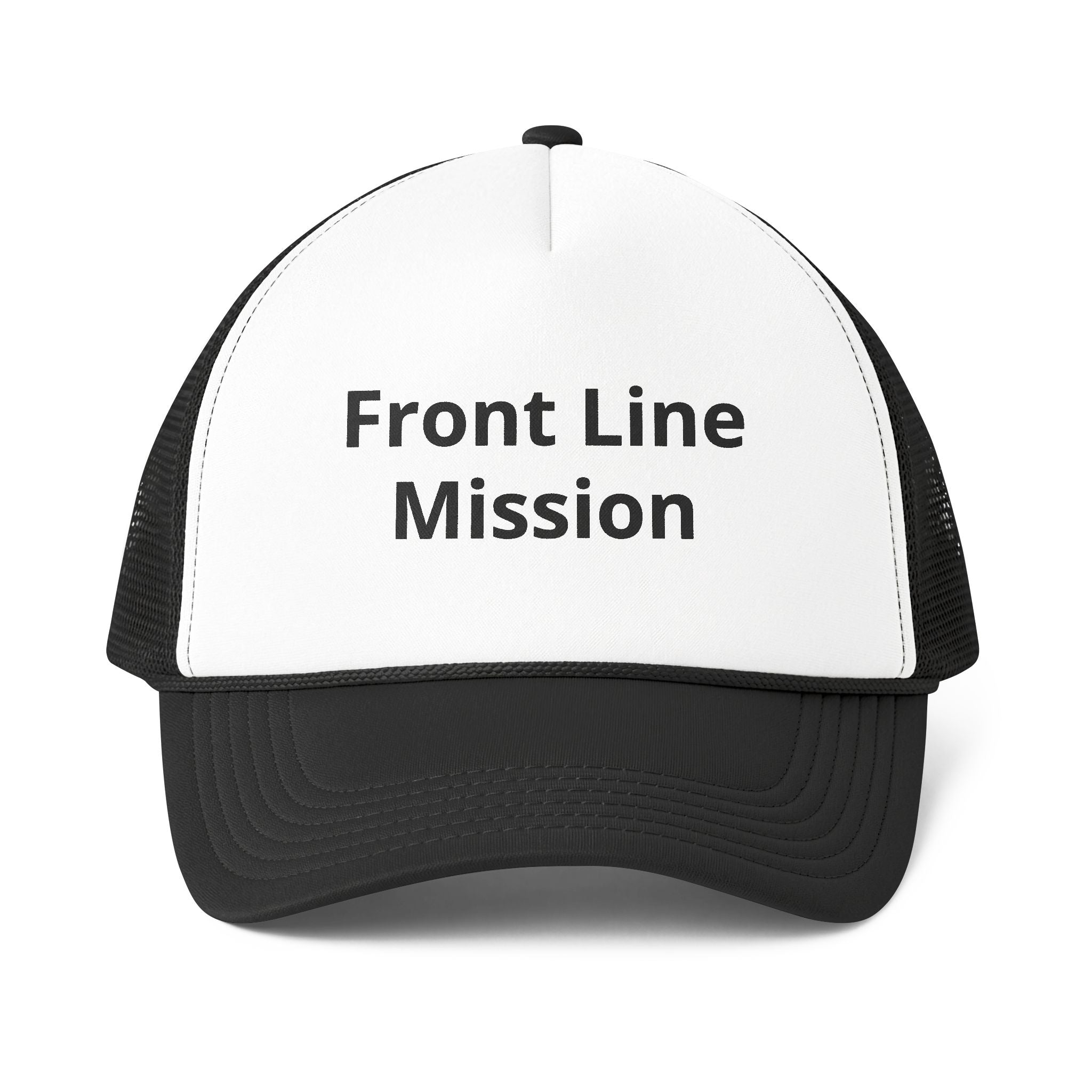 Frontline Mission Trucker Cap — Embroidered Foam Mesh-Back Hat