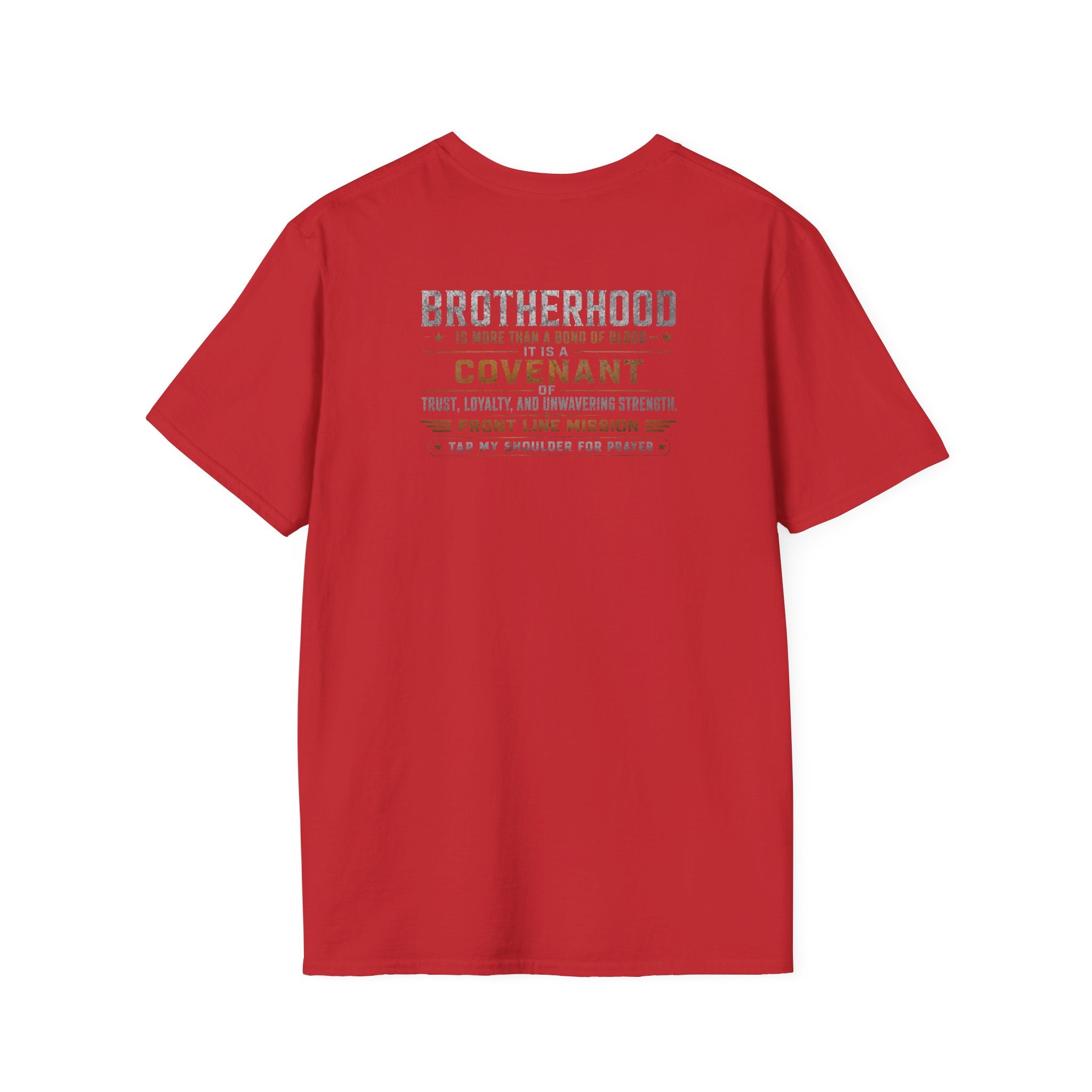 Front Line Mission Logo T‑Shirt — Small Chest Emblem Comfort Tee