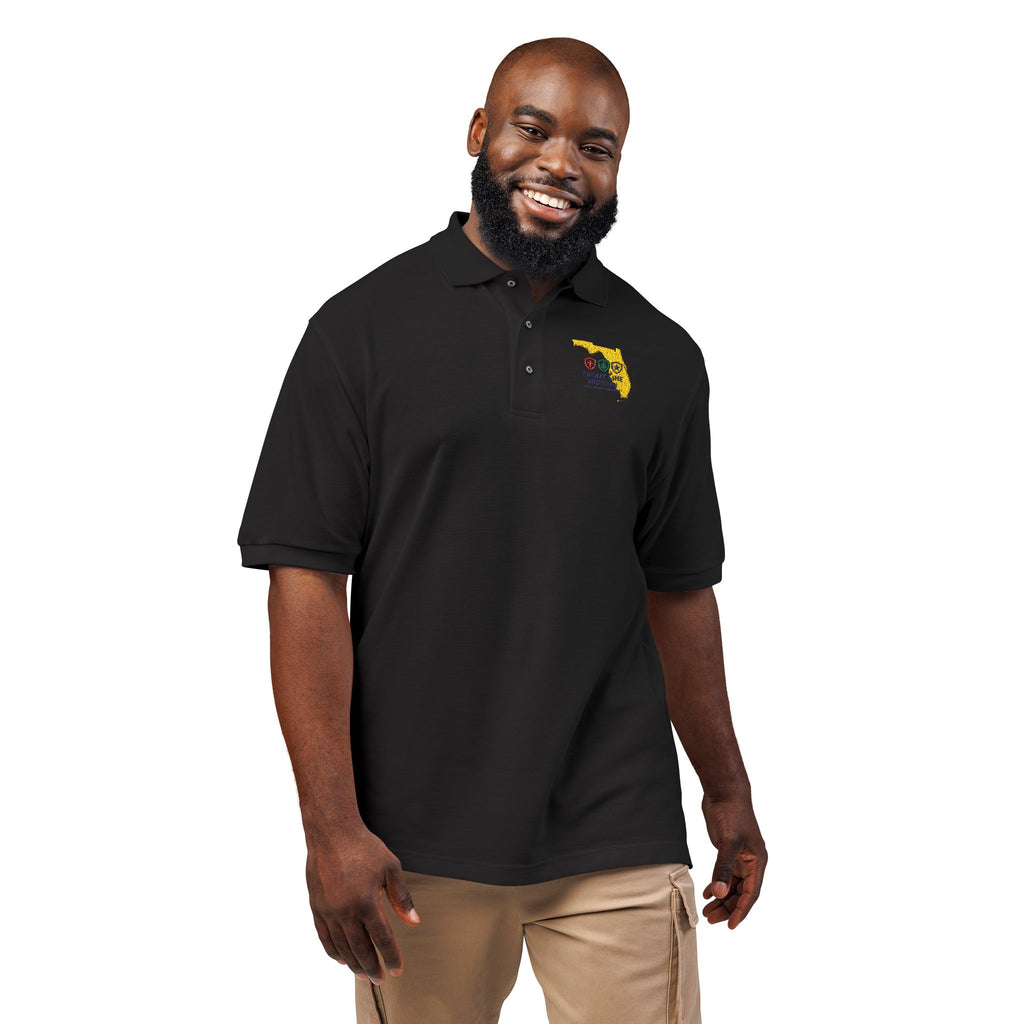 Florida Floral Map Embroidered Polo Shirt