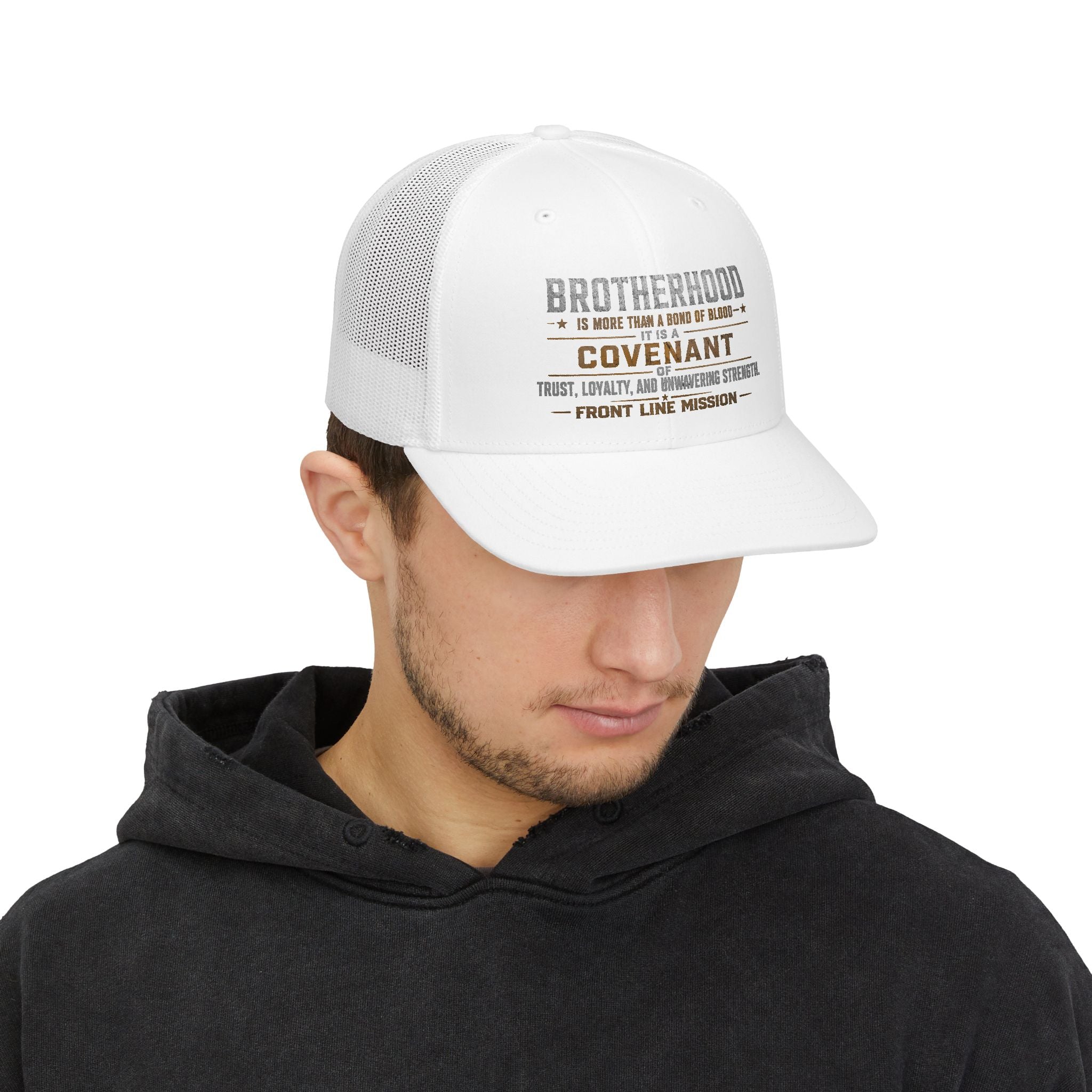 Brotherhood Covenant Trucker Cap — Front Line Mission Snapback