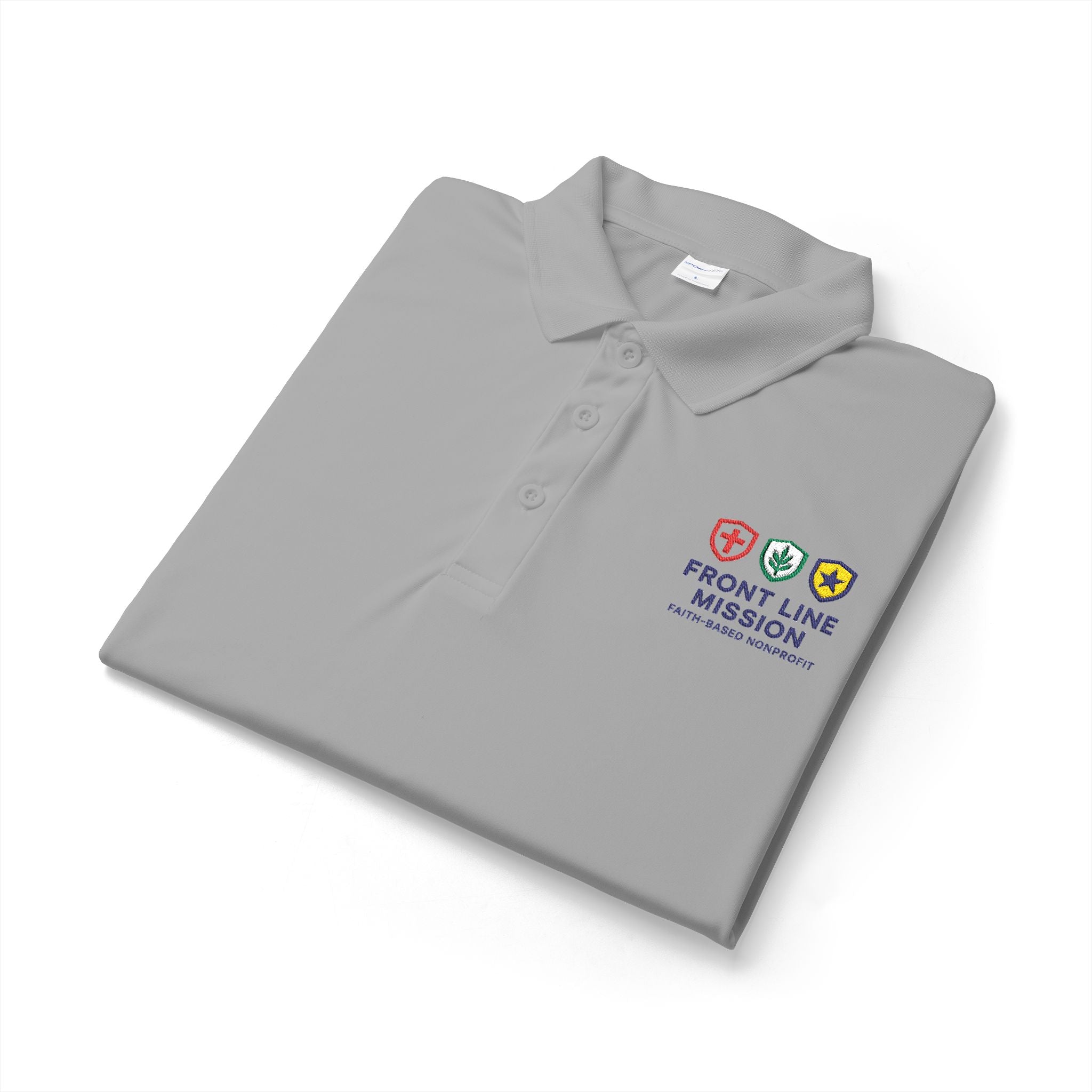 Front Line Mission Embroidered Polo Shirt — Medical, Fire & Police Support