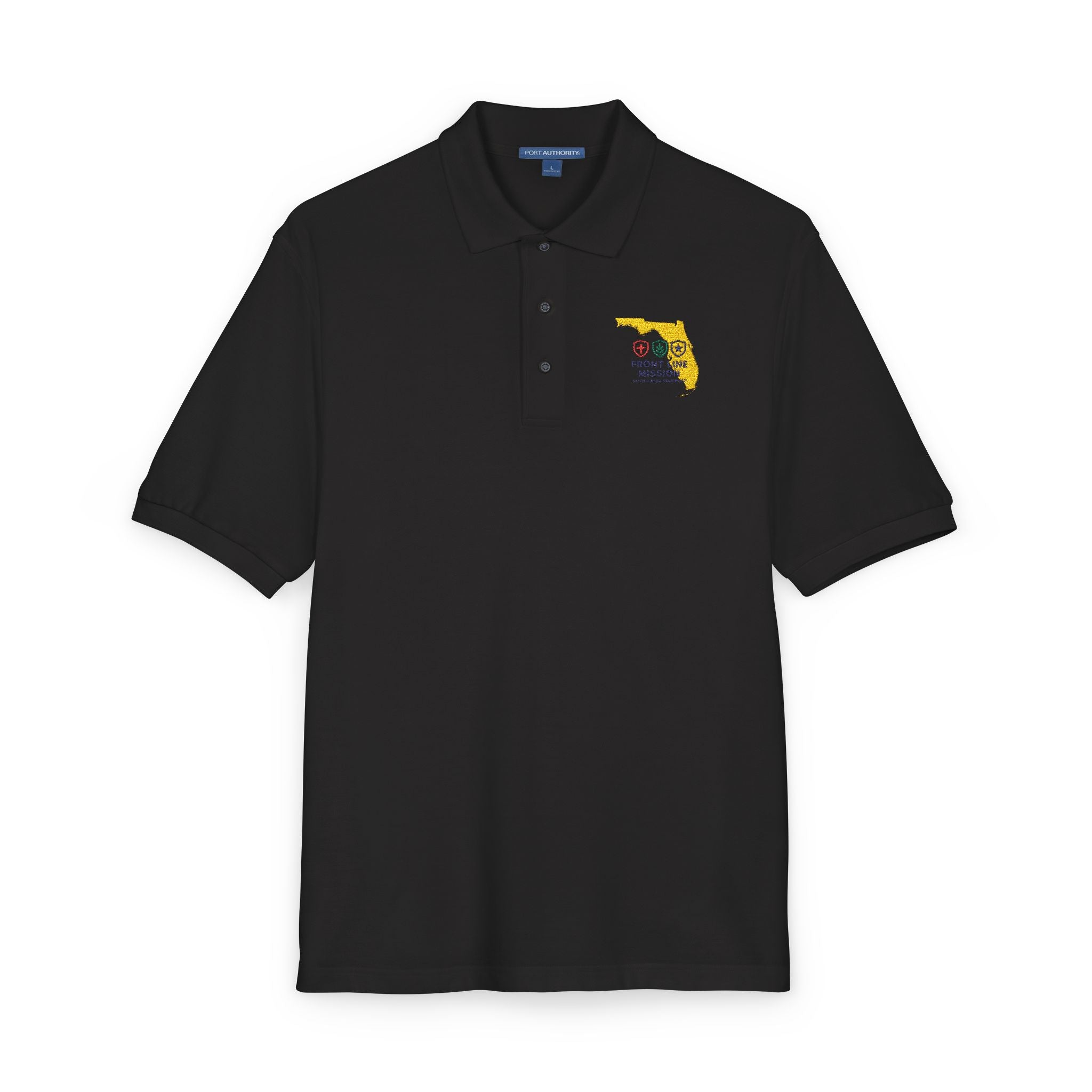 Florida Floral Map Embroidered Polo Shirt