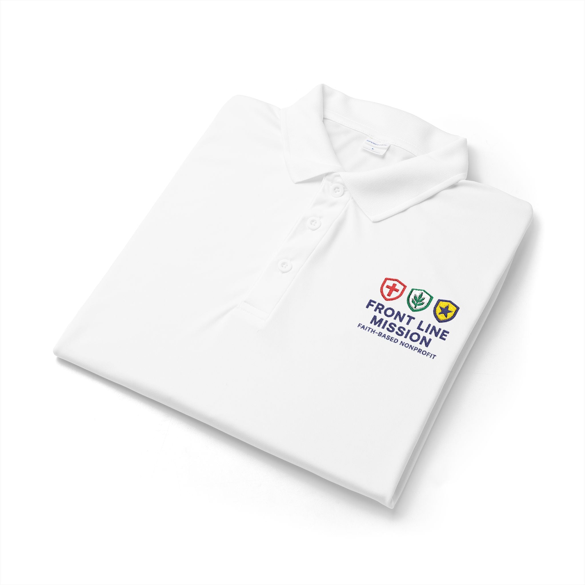 Front Line Mission Embroidered Polo Shirt — Medical, Fire & Police Support