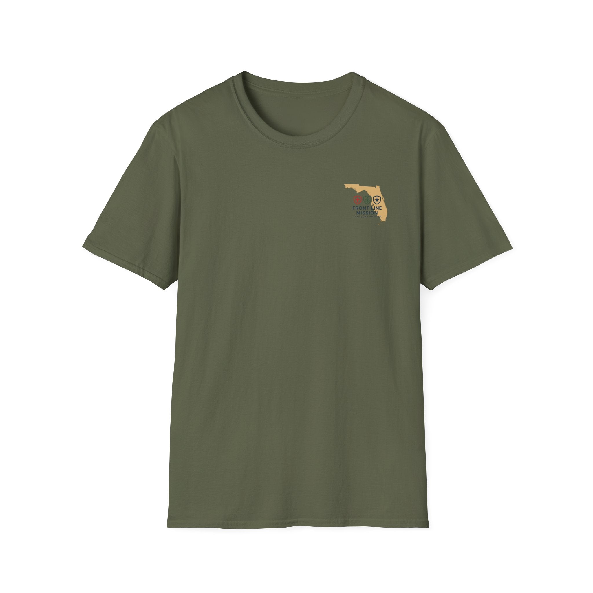 Florida Front Line Mission Tee — Small Chest Logo Volunteer/Charity T-Shirt