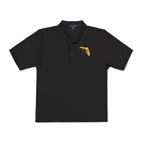 Florida Floral Map Embroidered Polo Shirt