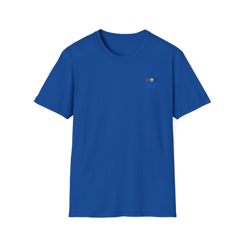 Front Line Mission Logo T‑Shirt — Minimal Small Chest Graphic