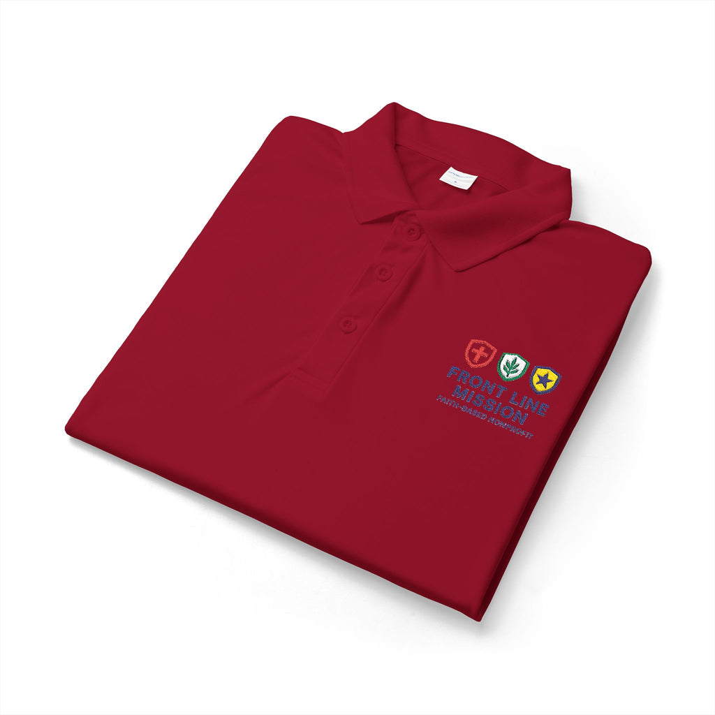 Front Line Mission Embroidered Polo Shirt — Medical, Fire & Police Support