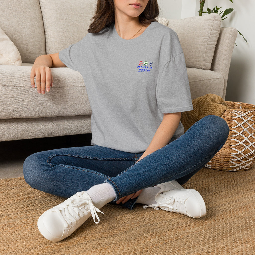 Front Line Mission Logo T‑Shirt — Small Chest Emblem Comfort Tee
