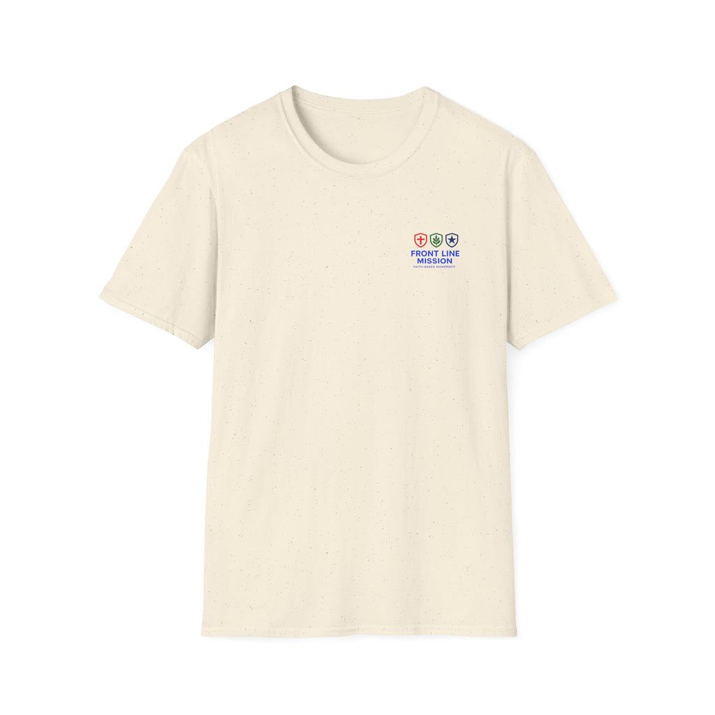 Front Line Mission Logo T‑Shirt — Small Chest Emblem Comfort Tee