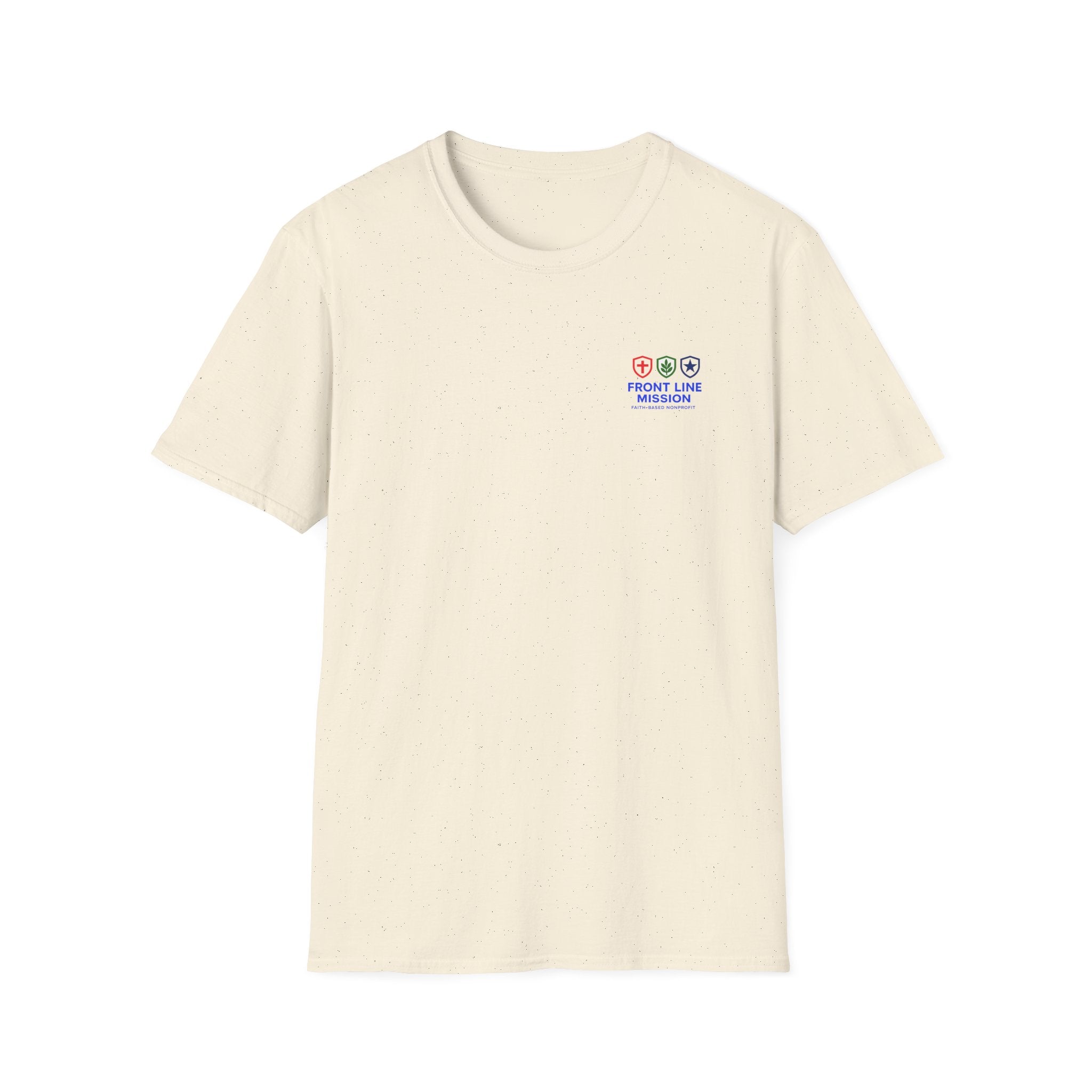 Front Line Mission Logo T‑Shirt — Small Chest Emblem Comfort Tee