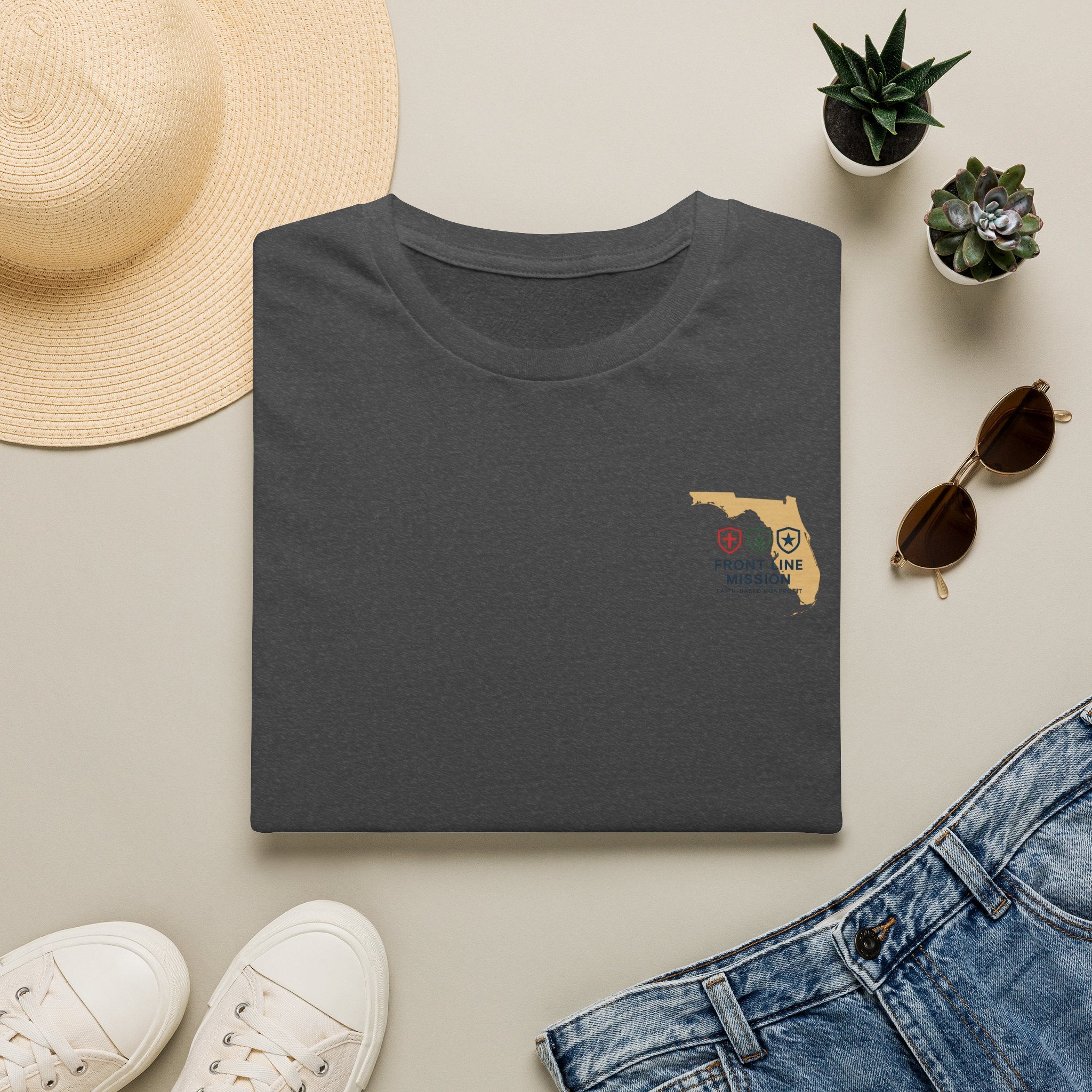 Florida Front Line Mission Tee — Small Chest Logo Volunteer/Charity T-Shirt