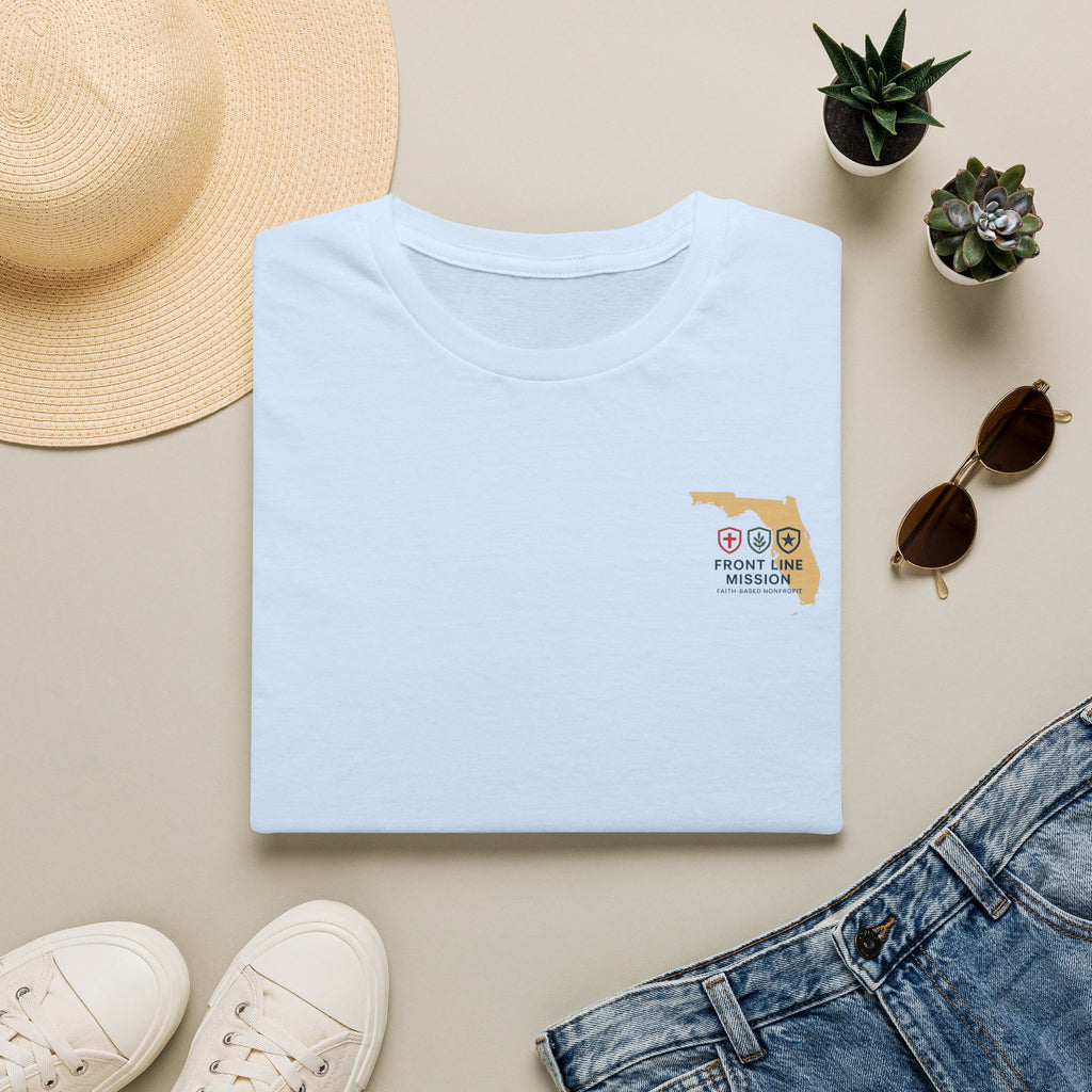 Florida Front Line Mission Tee — Small Chest Logo Volunteer/Charity T-Shirt