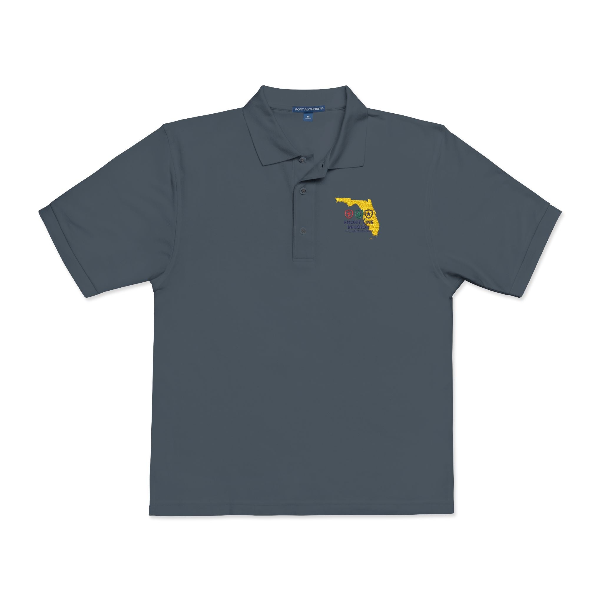 Florida Floral Map Embroidered Polo Shirt