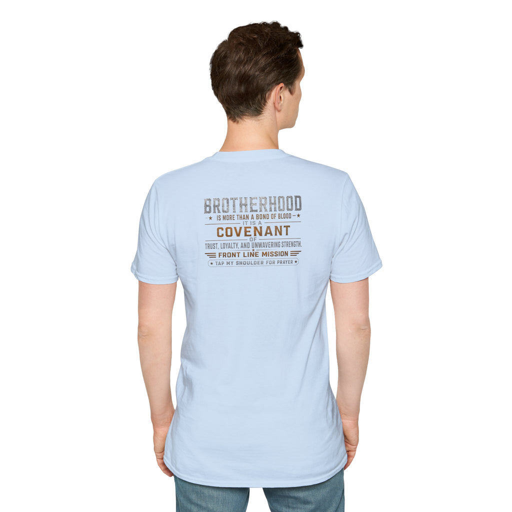 Front Line Mission Logo T‑Shirt — Small Chest Emblem Comfort Tee