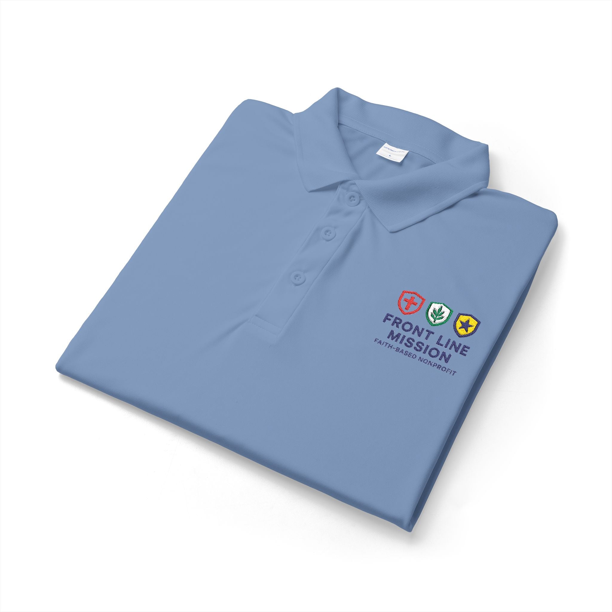 Front Line Mission Embroidered Polo Shirt — Medical, Fire & Police Support