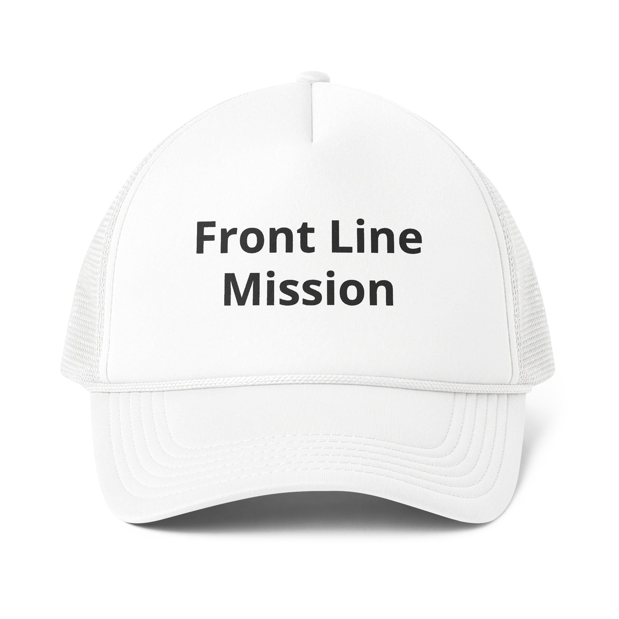 Frontline Mission Trucker Cap — Embroidered Foam Mesh-Back Hat