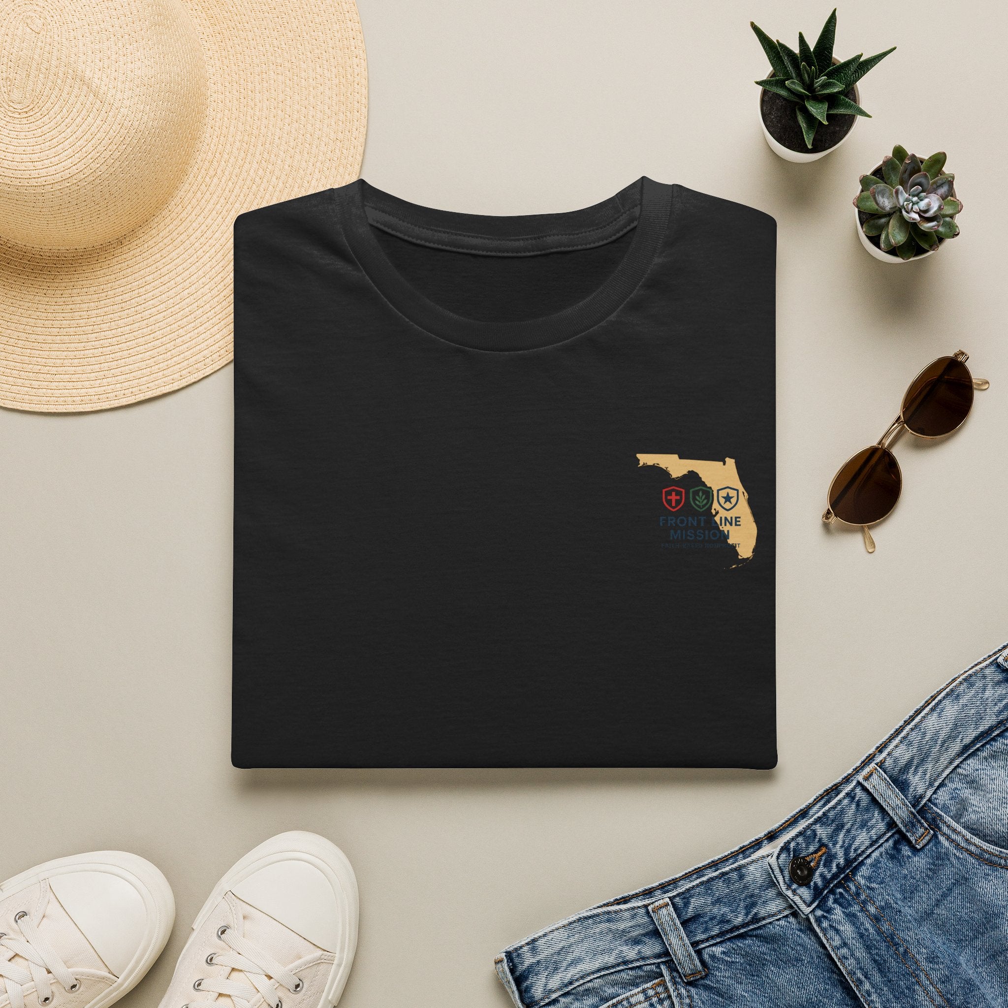 Florida Front Line Mission Tee — Small Chest Logo Volunteer/Charity T-Shirt