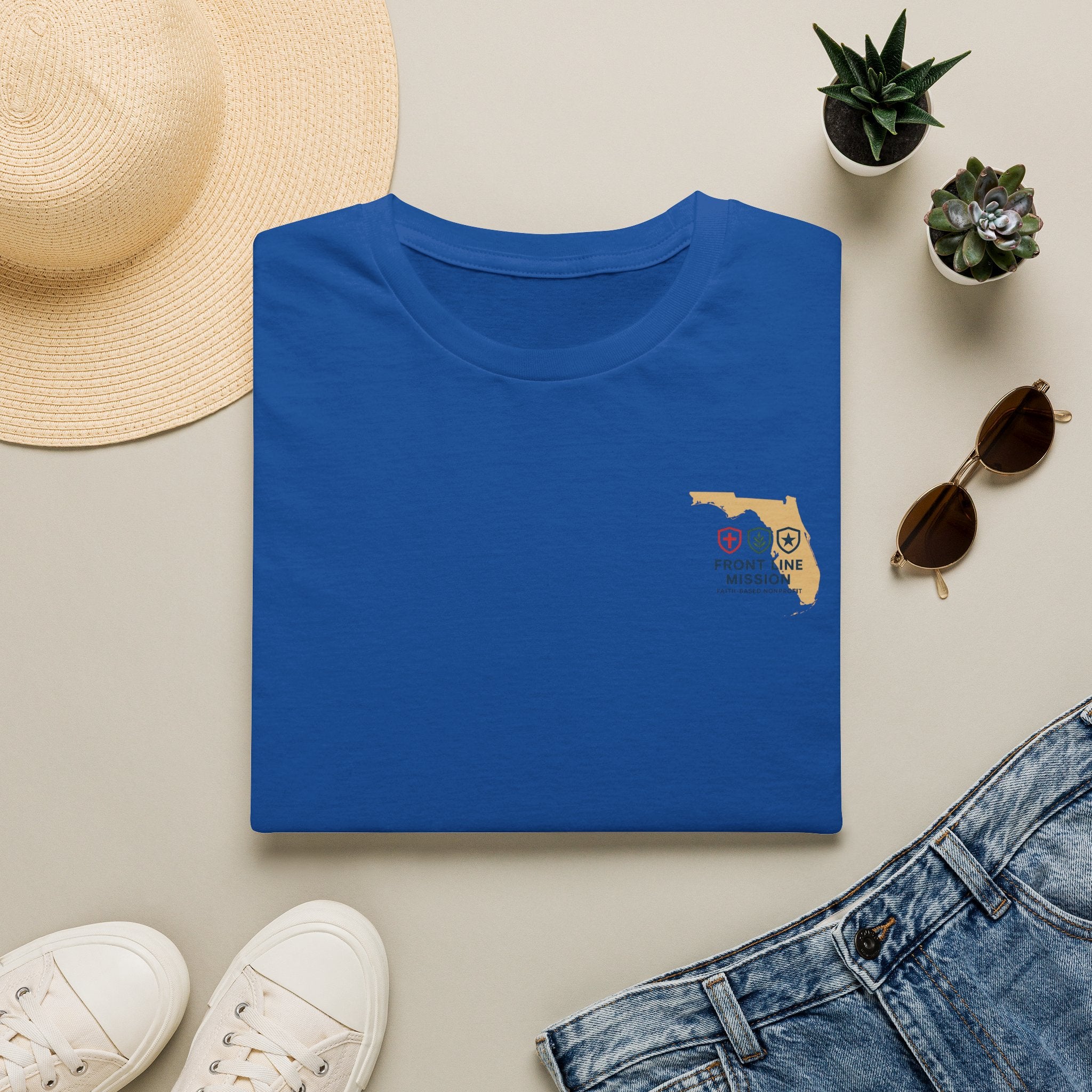 Florida Front Line Mission Tee — Small Chest Logo Volunteer/Charity T-Shirt
