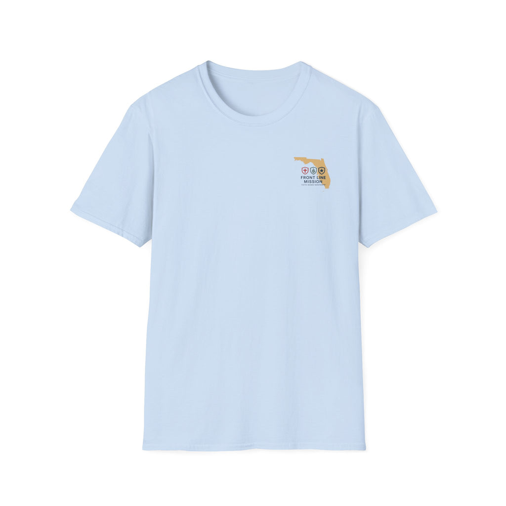 Florida Front Line Mission Tee — Small Chest Logo Volunteer/Charity T-Shirt