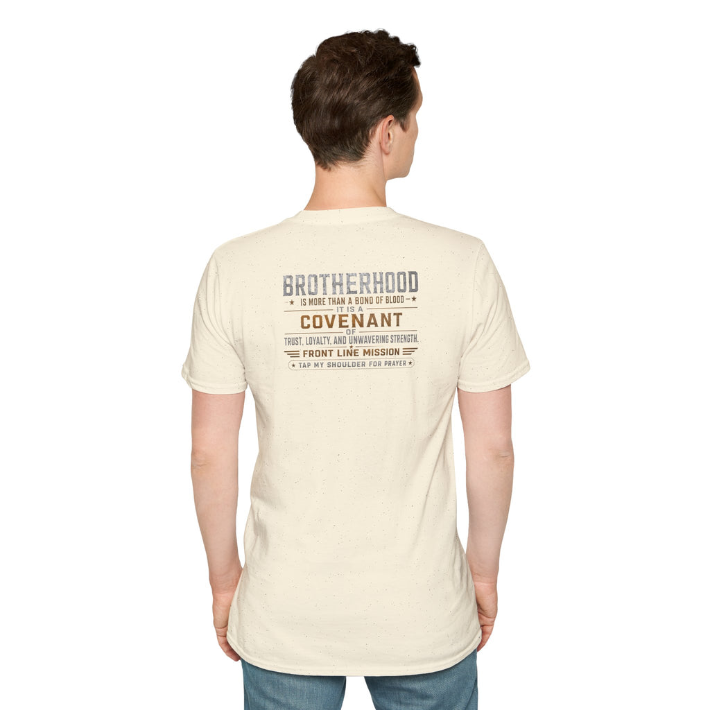Front Line Mission Logo T‑Shirt — Small Chest Emblem Comfort Tee