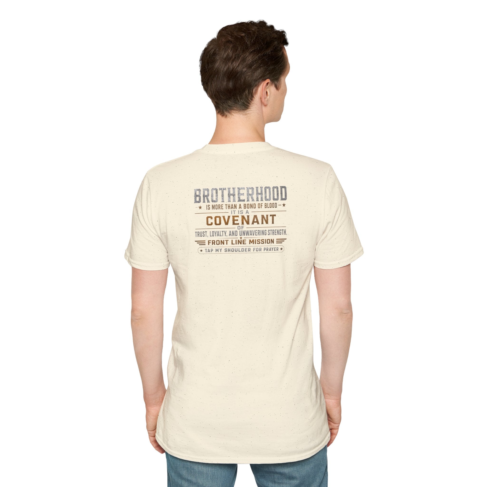 Front Line Mission Logo T‑Shirt — Small Chest Emblem Comfort Tee