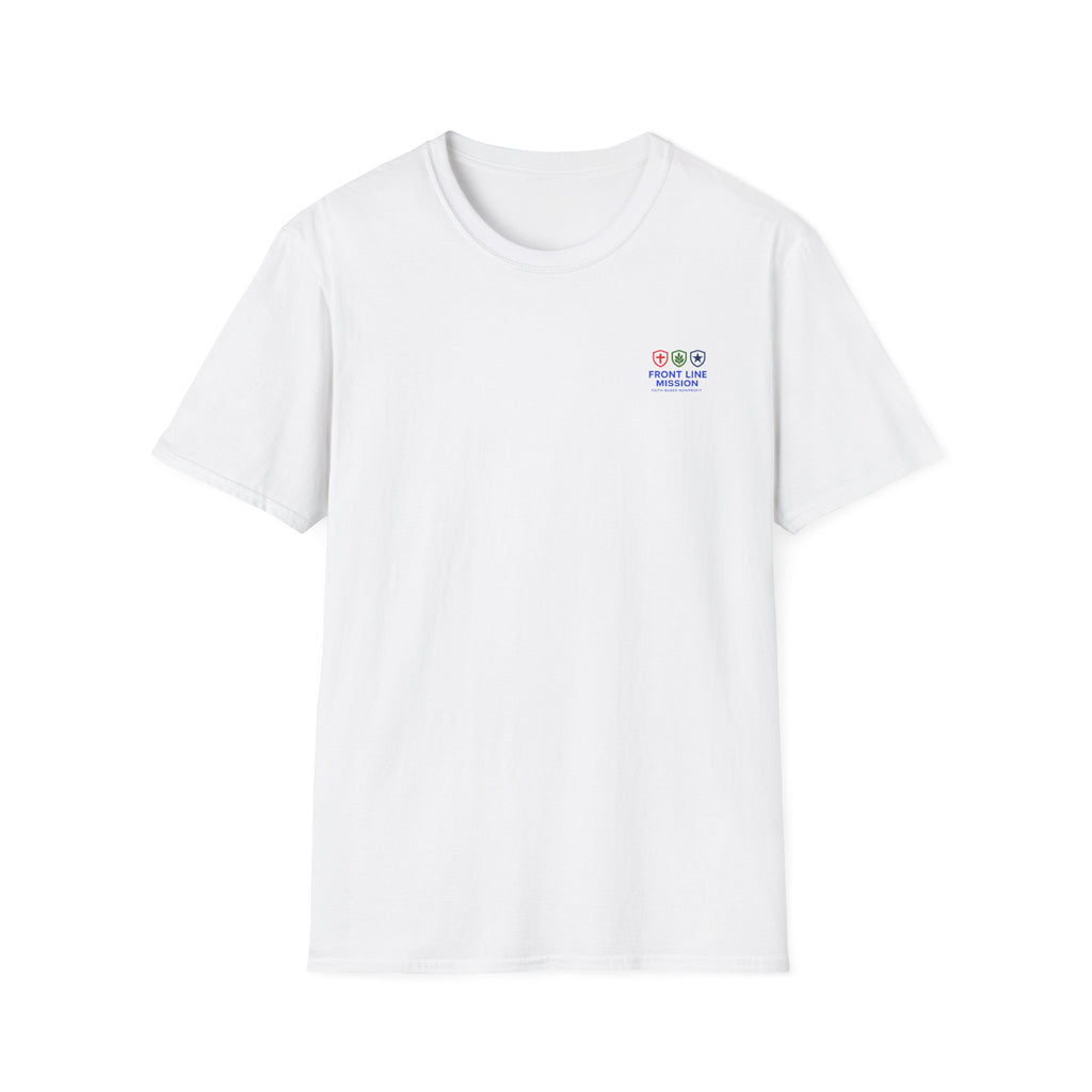 Front Line Mission Logo T‑Shirt — Minimal Small Chest Graphic