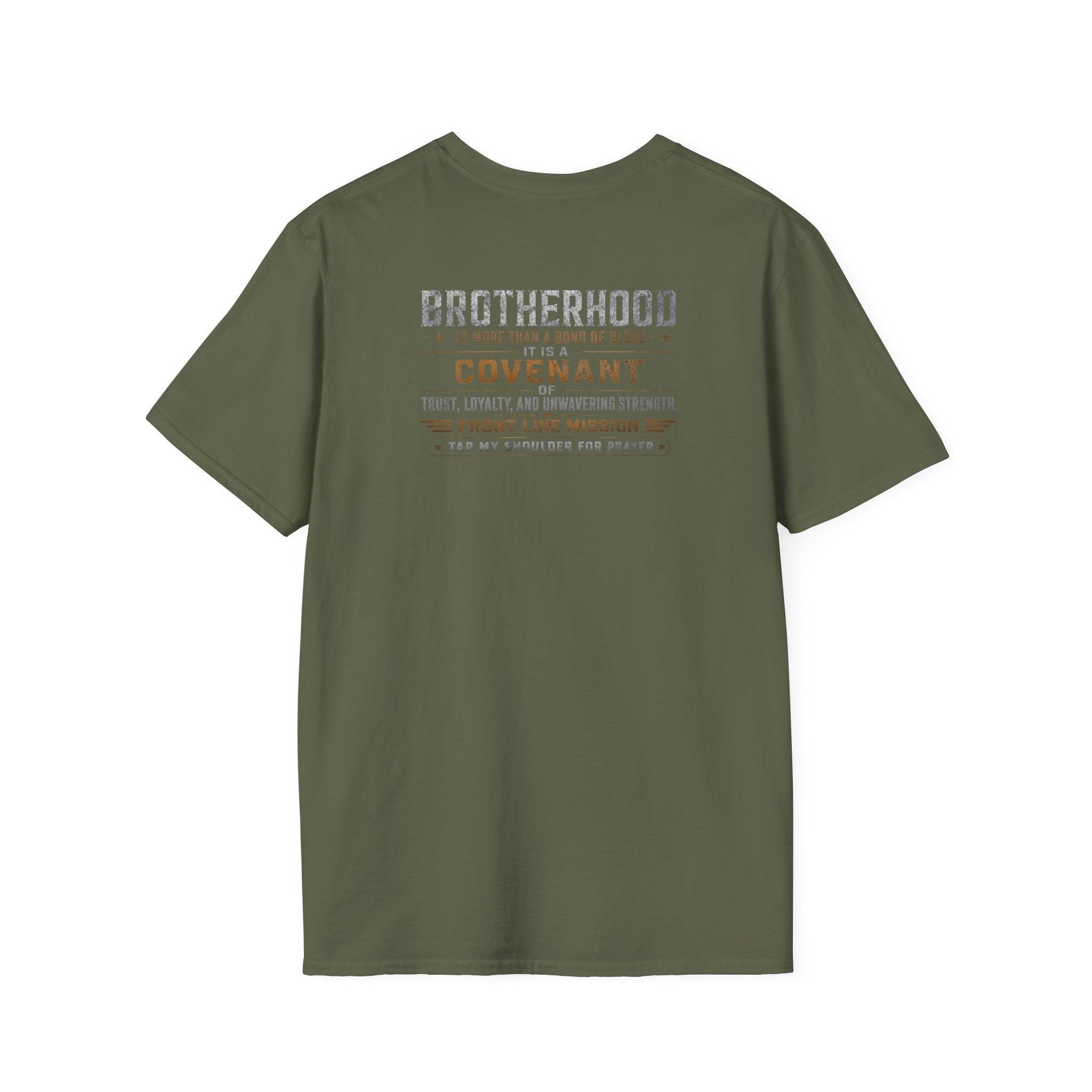 Front Line Mission Logo T‑Shirt — Small Chest Emblem Comfort Tee