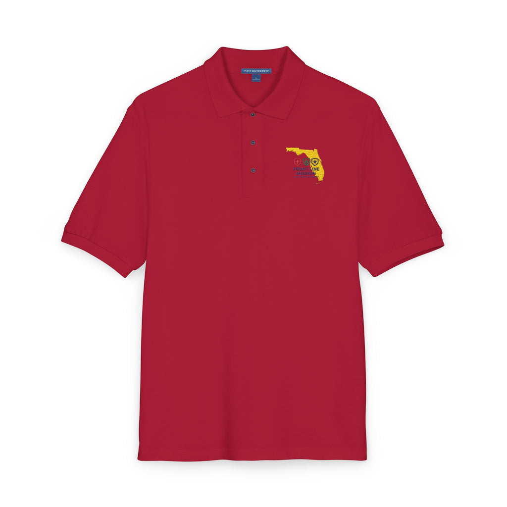 Florida Floral Map Embroidered Polo Shirt