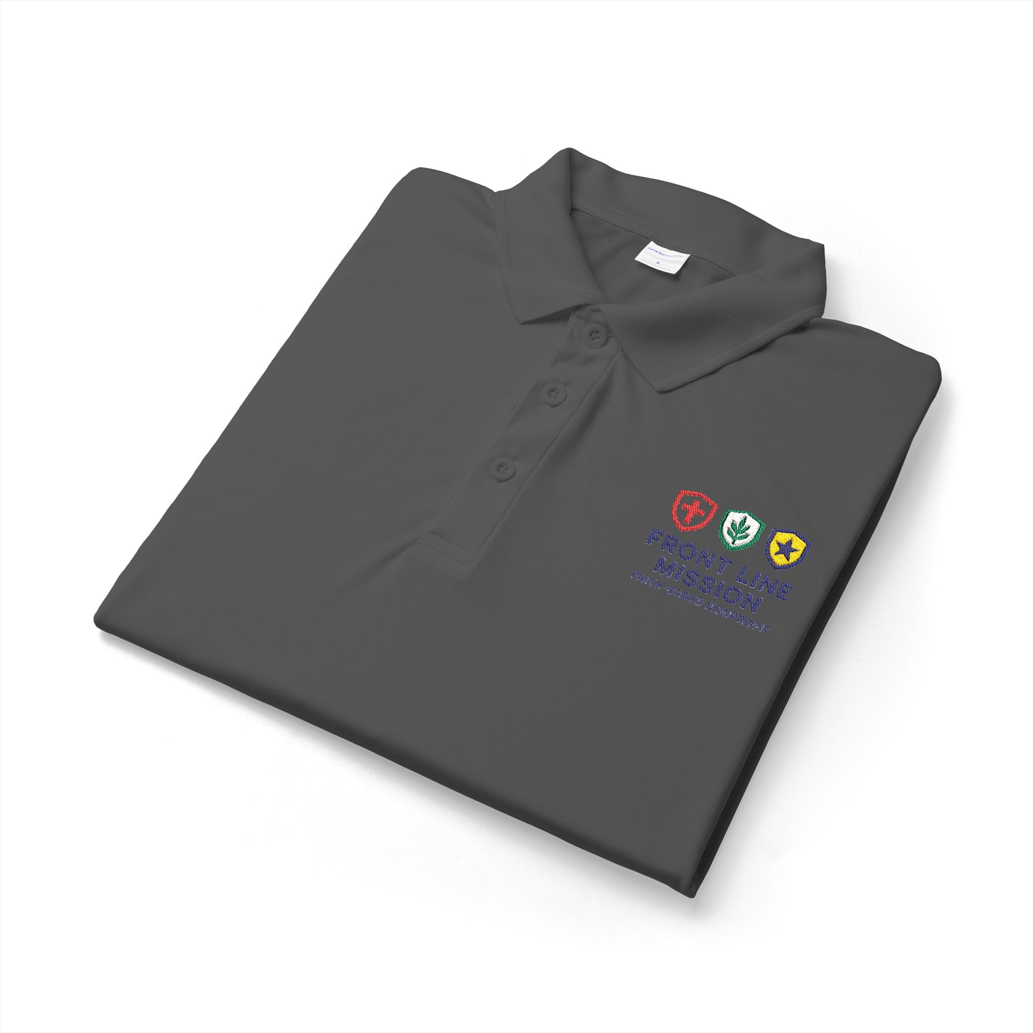 Front Line Mission Embroidered Polo Shirt — Medical, Fire & Police Support