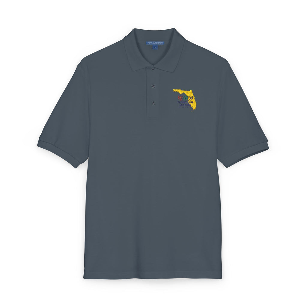 Florida Floral Map Embroidered Polo Shirt