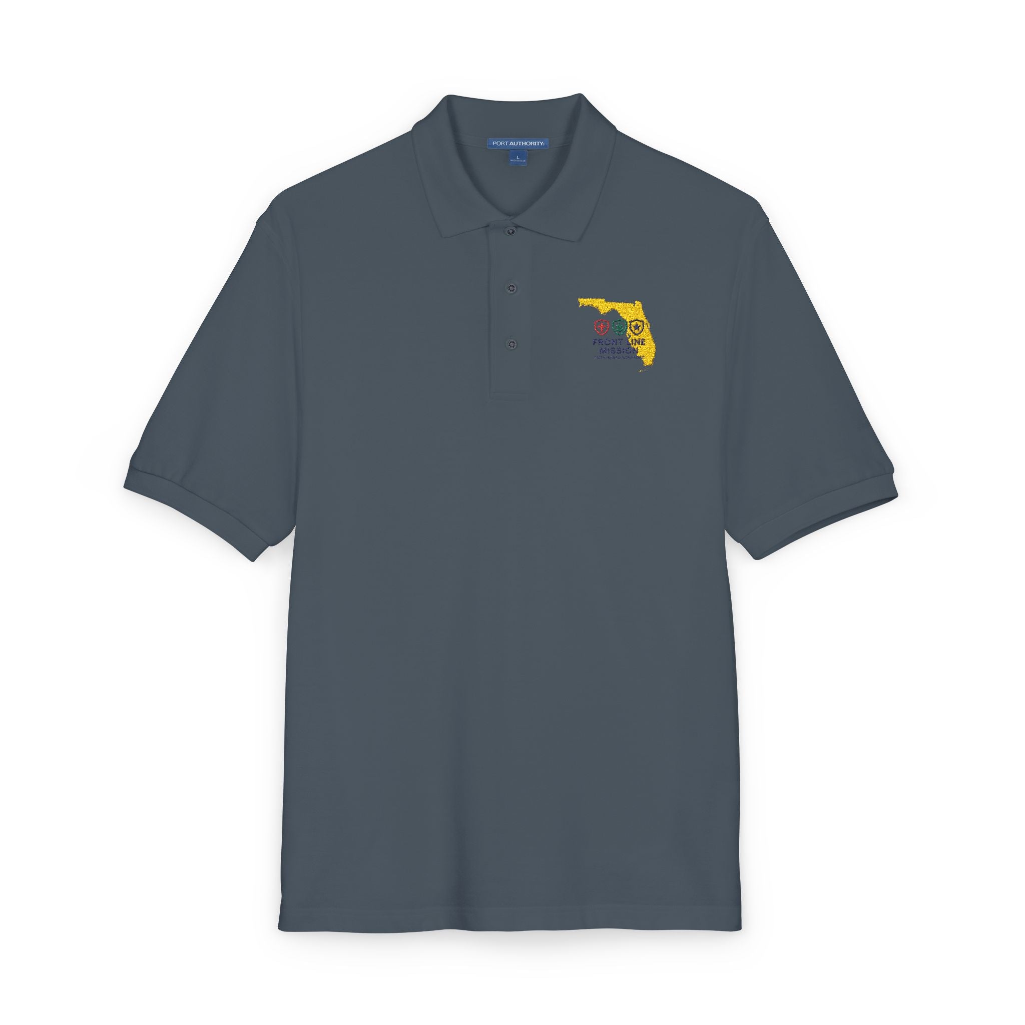 Florida Floral Map Embroidered Polo Shirt