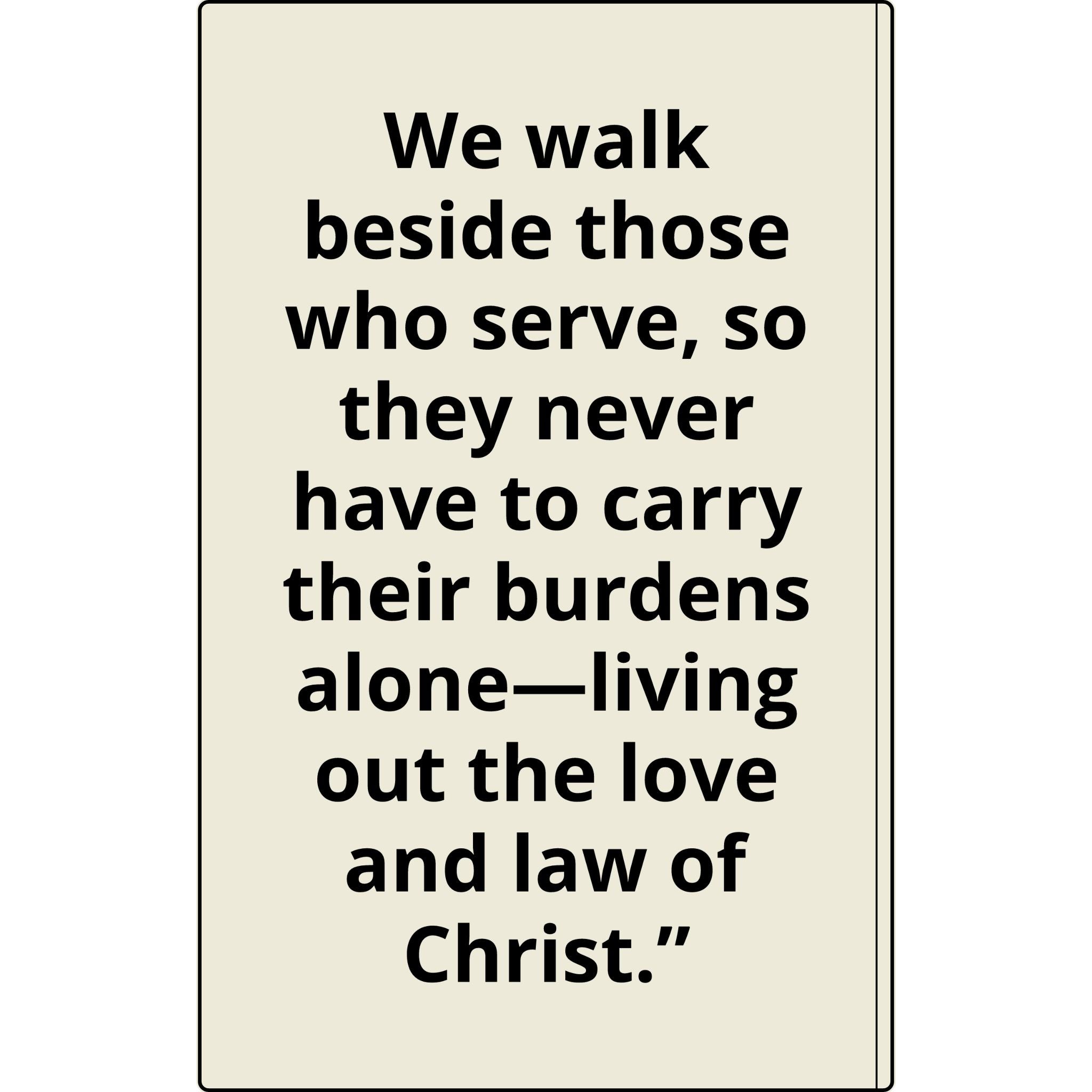 Vegan Leather Journal — Front Line Mission Engraved Faith-Based Notebook (Galatians 6:2)