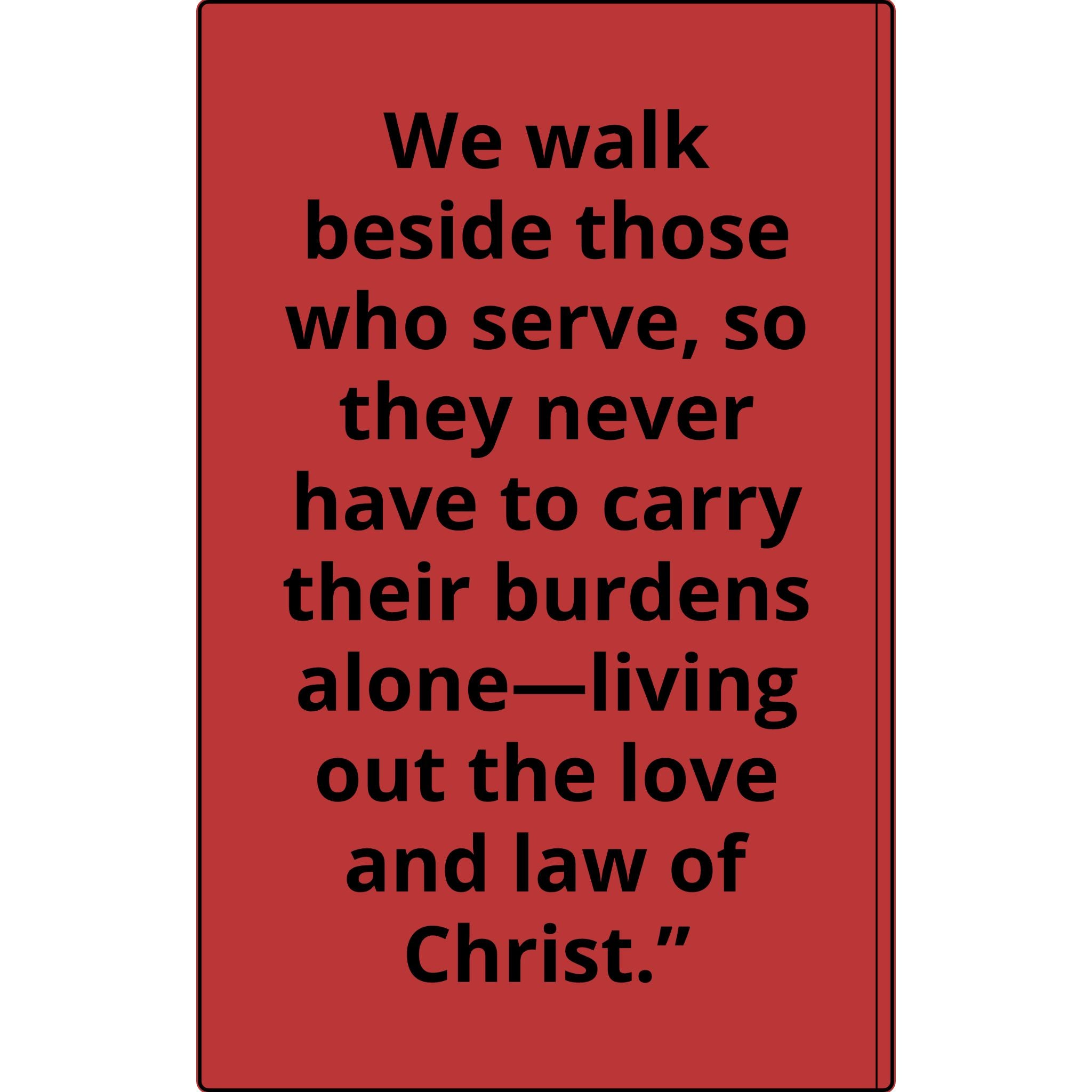 Vegan Leather Journal — Front Line Mission Engraved Faith-Based Notebook (Galatians 6:2)
