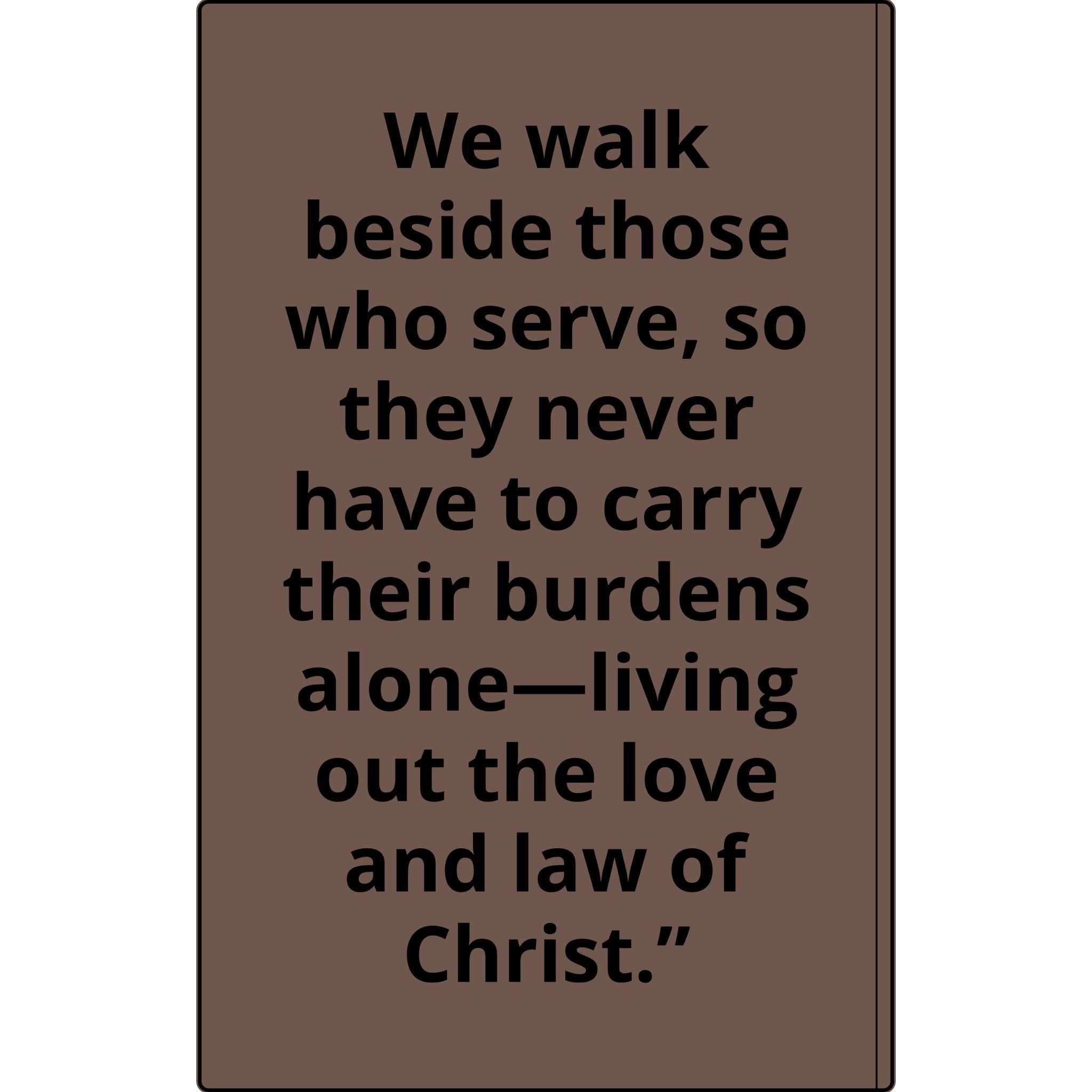 Vegan Leather Journal — Front Line Mission Engraved Faith-Based Notebook (Galatians 6:2)