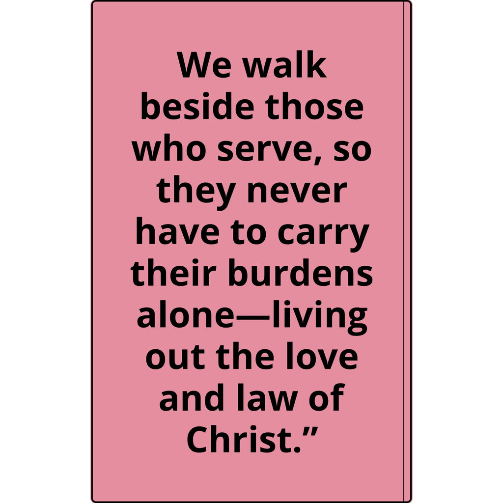 Vegan Leather Journal — Front Line Mission Engraved Faith-Based Notebook (Galatians 6:2)