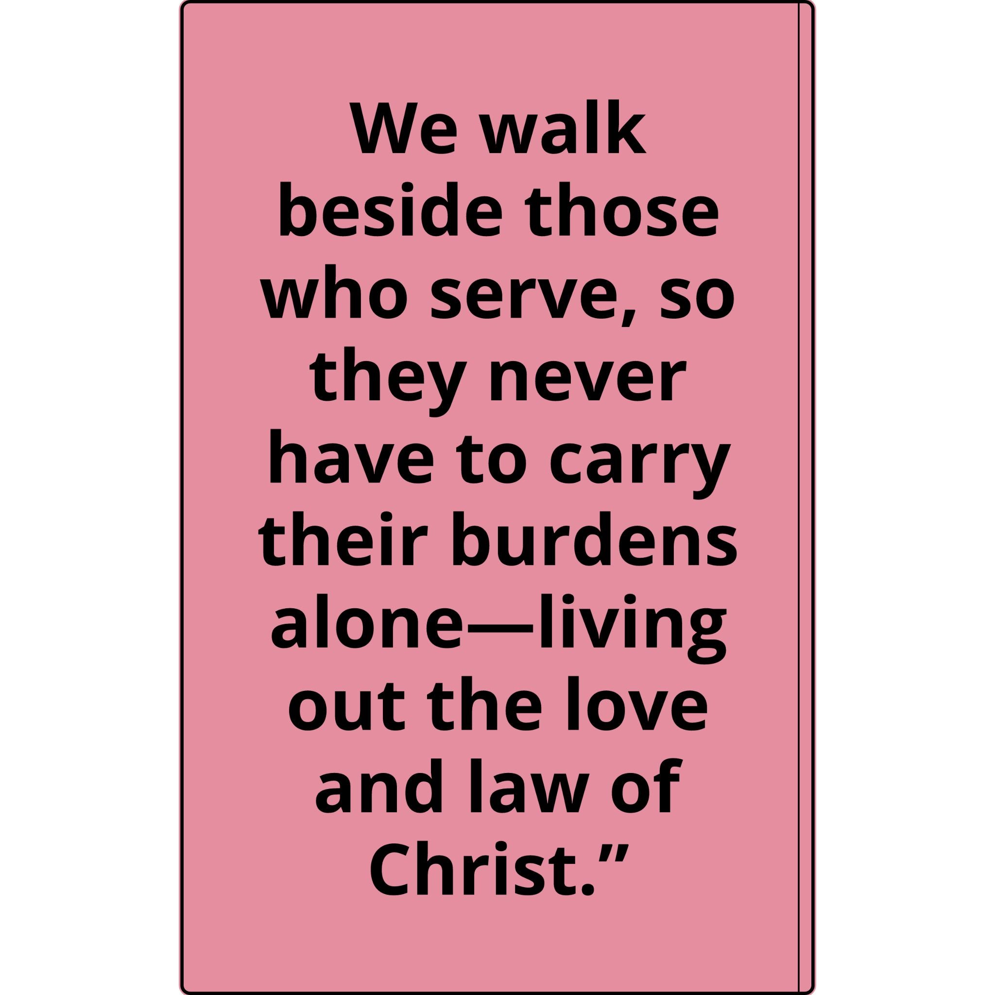 Vegan Leather Journal — Front Line Mission Engraved Faith-Based Notebook (Galatians 6:2)