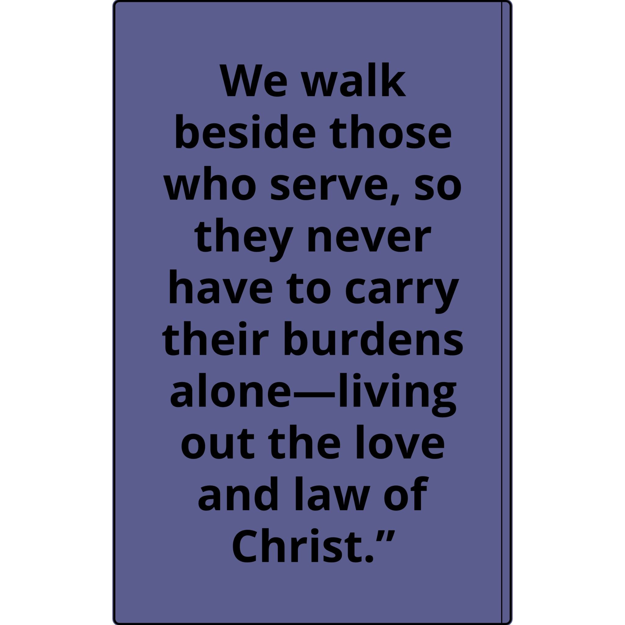 Vegan Leather Journal — Front Line Mission Engraved Faith-Based Notebook (Galatians 6:2)