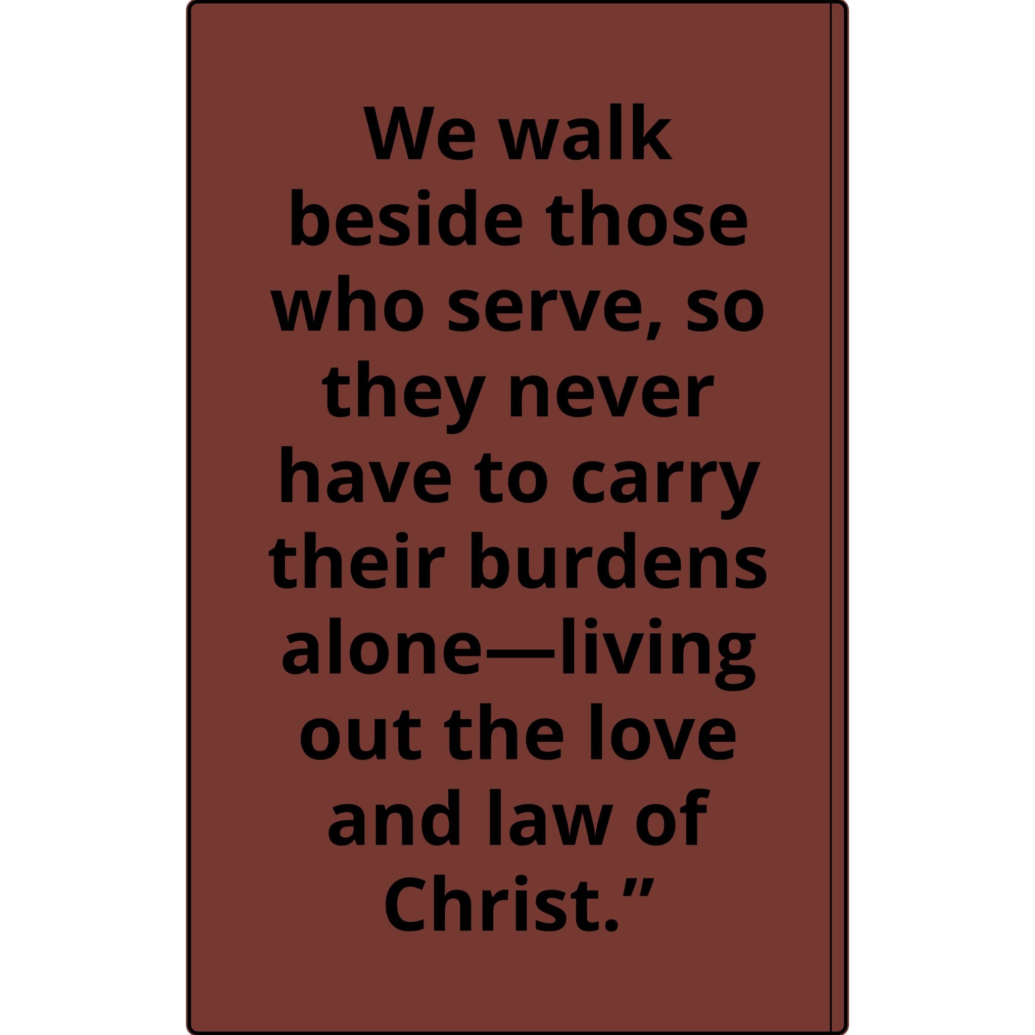 Vegan Leather Journal — Front Line Mission Engraved Faith-Based Notebook (Galatians 6:2)
