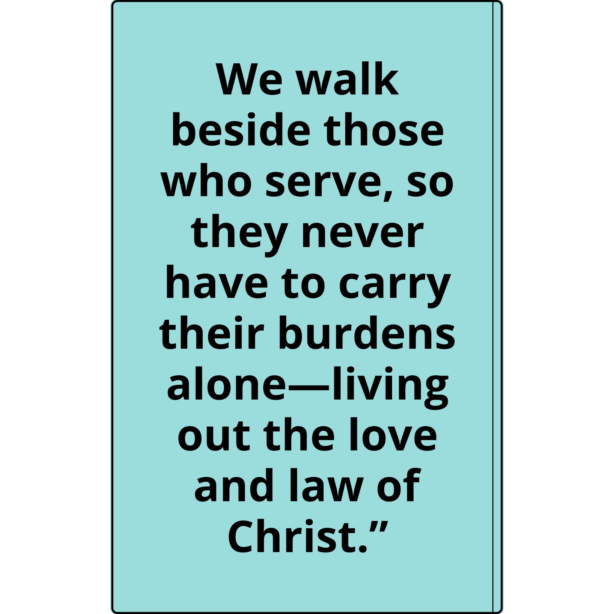 Vegan Leather Journal — Front Line Mission Engraved Faith-Based Notebook (Galatians 6:2)