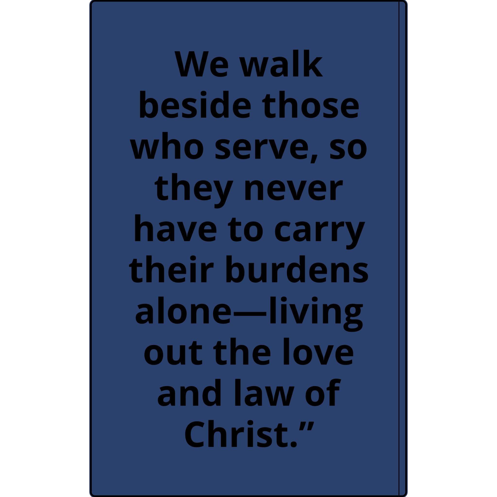 Vegan Leather Journal — Front Line Mission Engraved Faith-Based Notebook (Galatians 6:2)