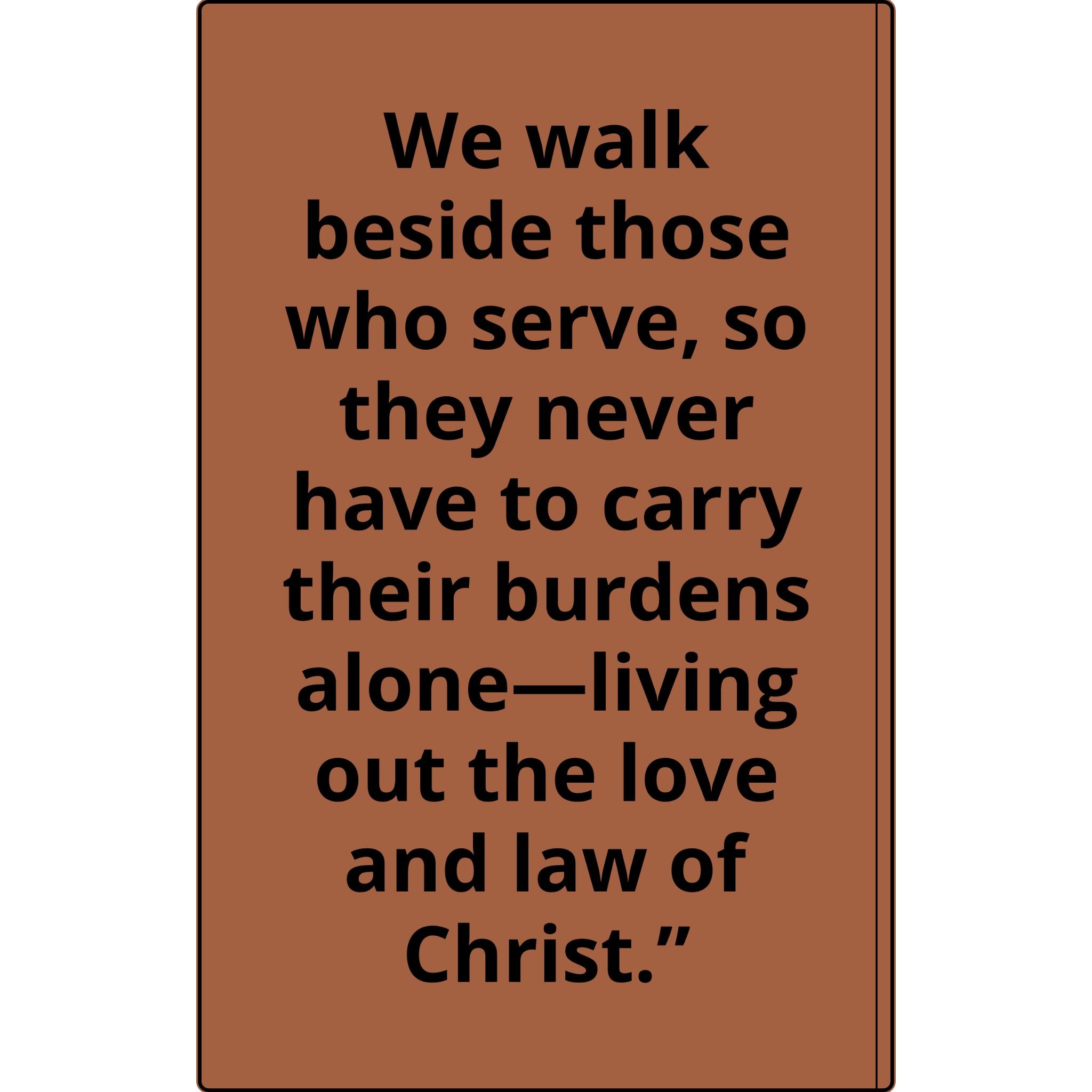Vegan Leather Journal — Front Line Mission Engraved Faith-Based Notebook (Galatians 6:2)