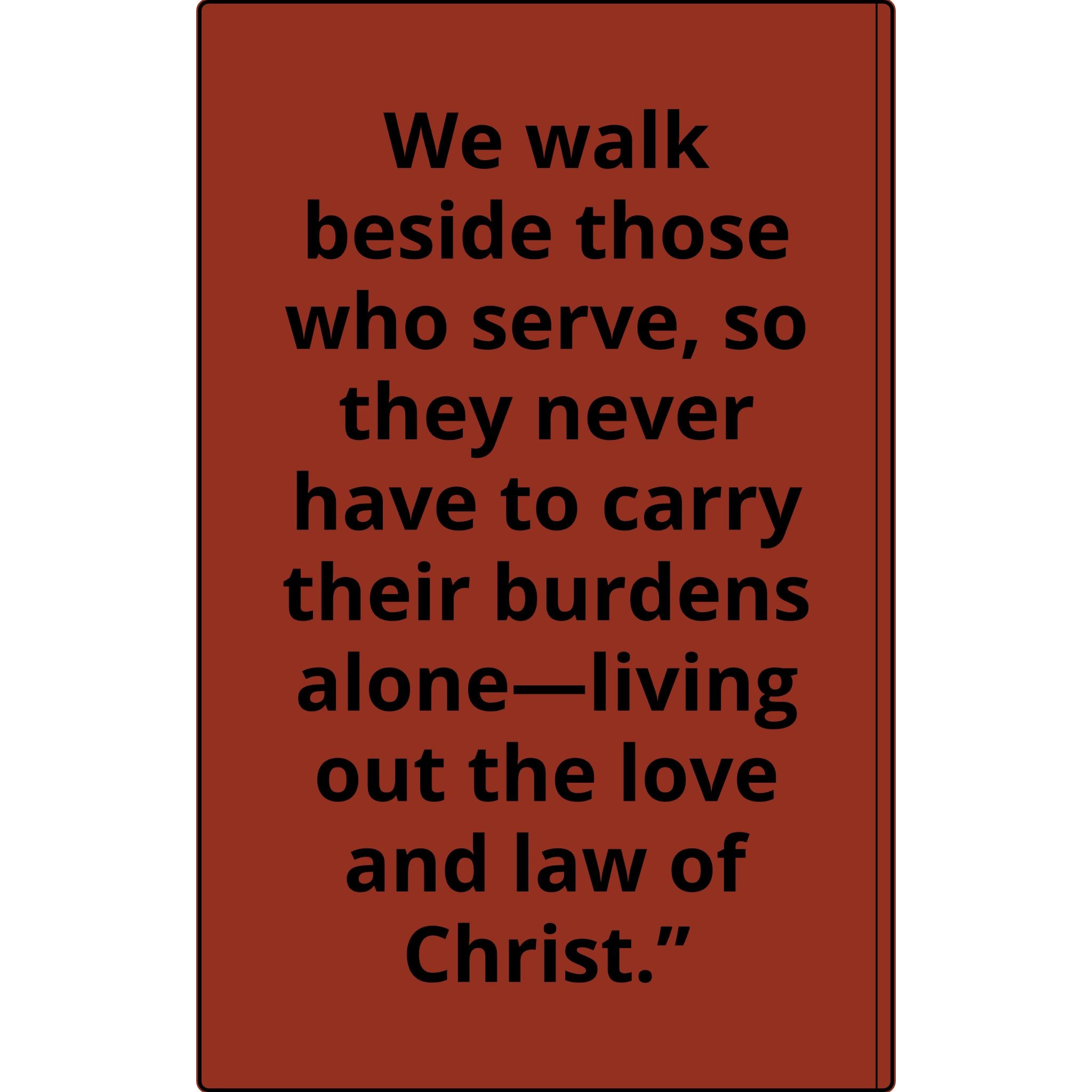 Vegan Leather Journal — Front Line Mission Engraved Faith-Based Notebook (Galatians 6:2)
