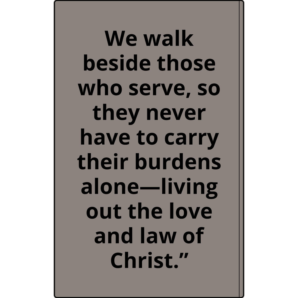 Vegan Leather Journal — Front Line Mission Engraved Faith-Based Notebook (Galatians 6:2)