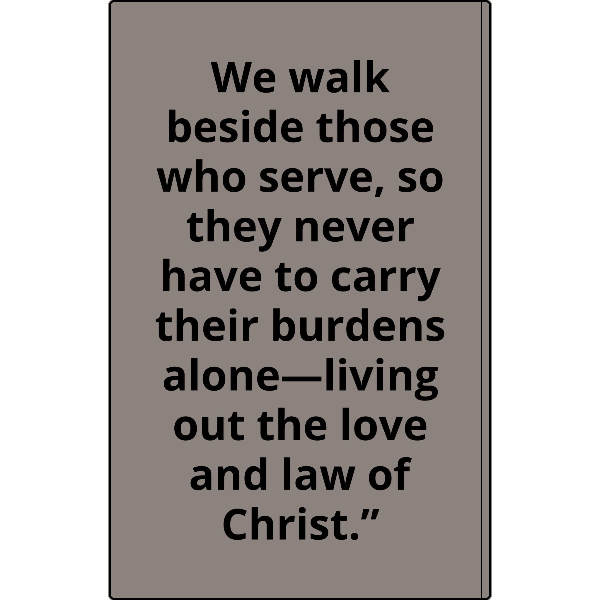 Vegan Leather Journal — Front Line Mission Engraved Faith-Based Notebook (Galatians 6:2)
