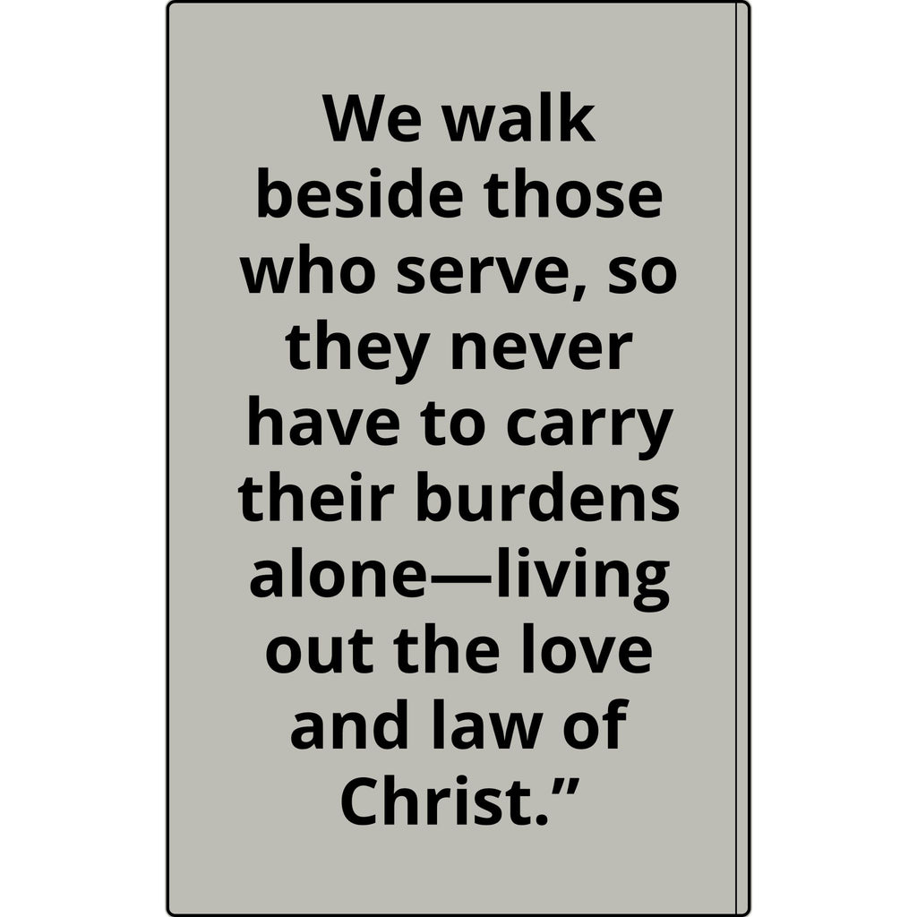 Vegan Leather Journal — Front Line Mission Engraved Faith-Based Notebook (Galatians 6:2)