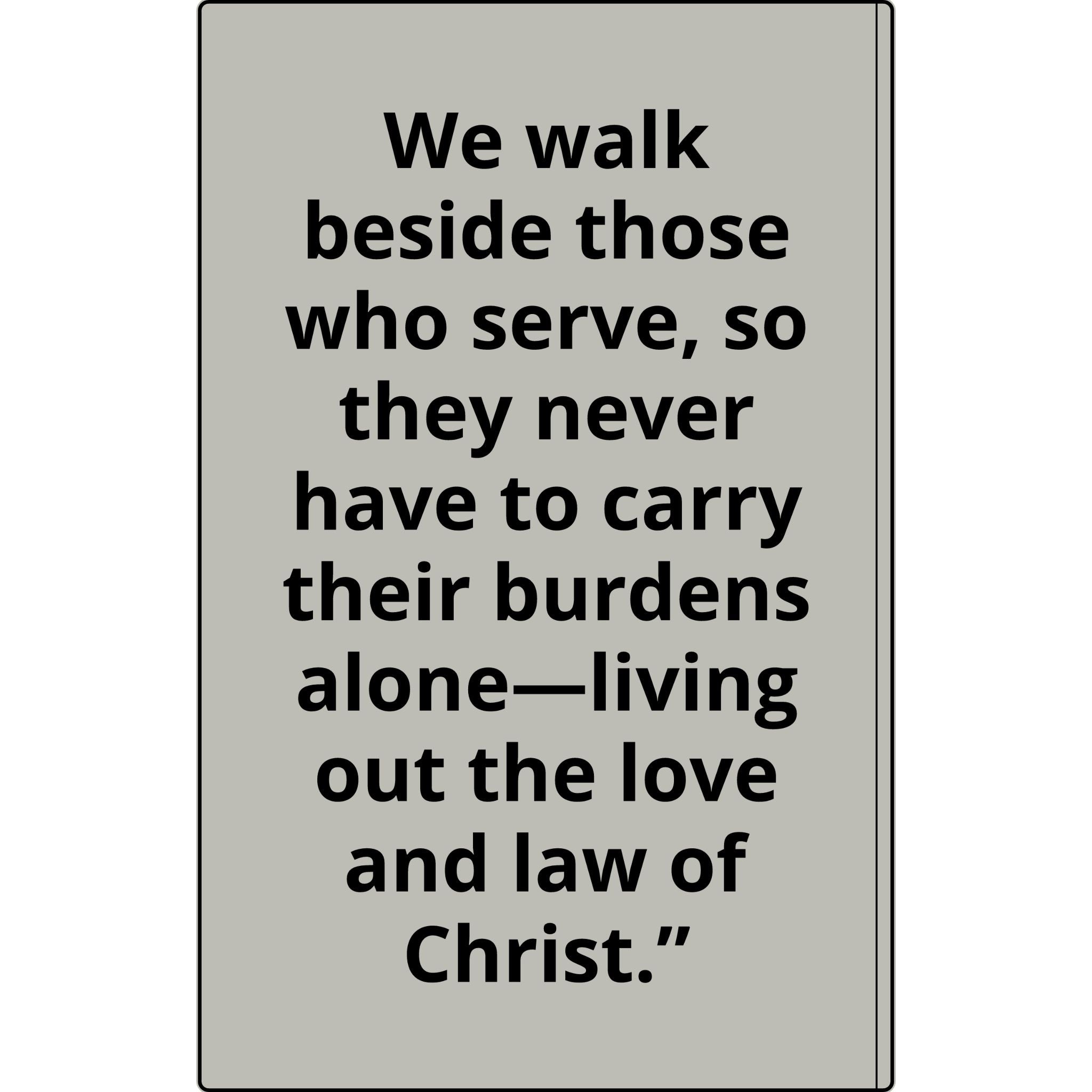 Vegan Leather Journal — Front Line Mission Engraved Faith-Based Notebook (Galatians 6:2)